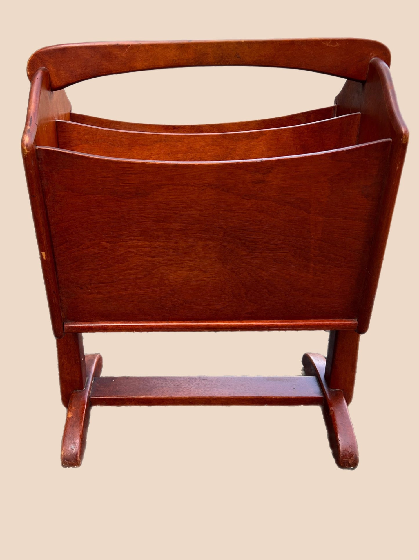 Vintage Maple Wood Magazine Rack Mag Stand Rustic Lake House Furniture