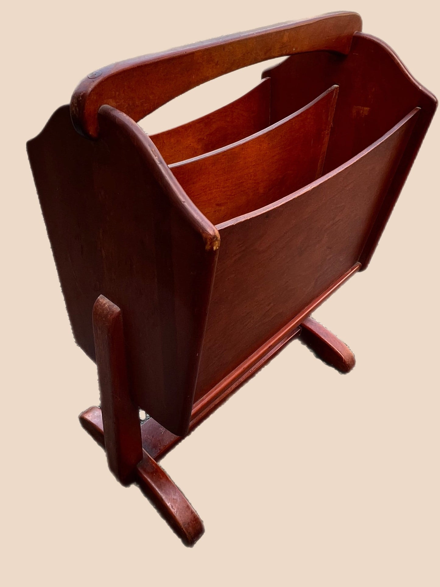 Vintage Maple Wood Magazine Rack Mag Stand Rustic Lake House Furniture