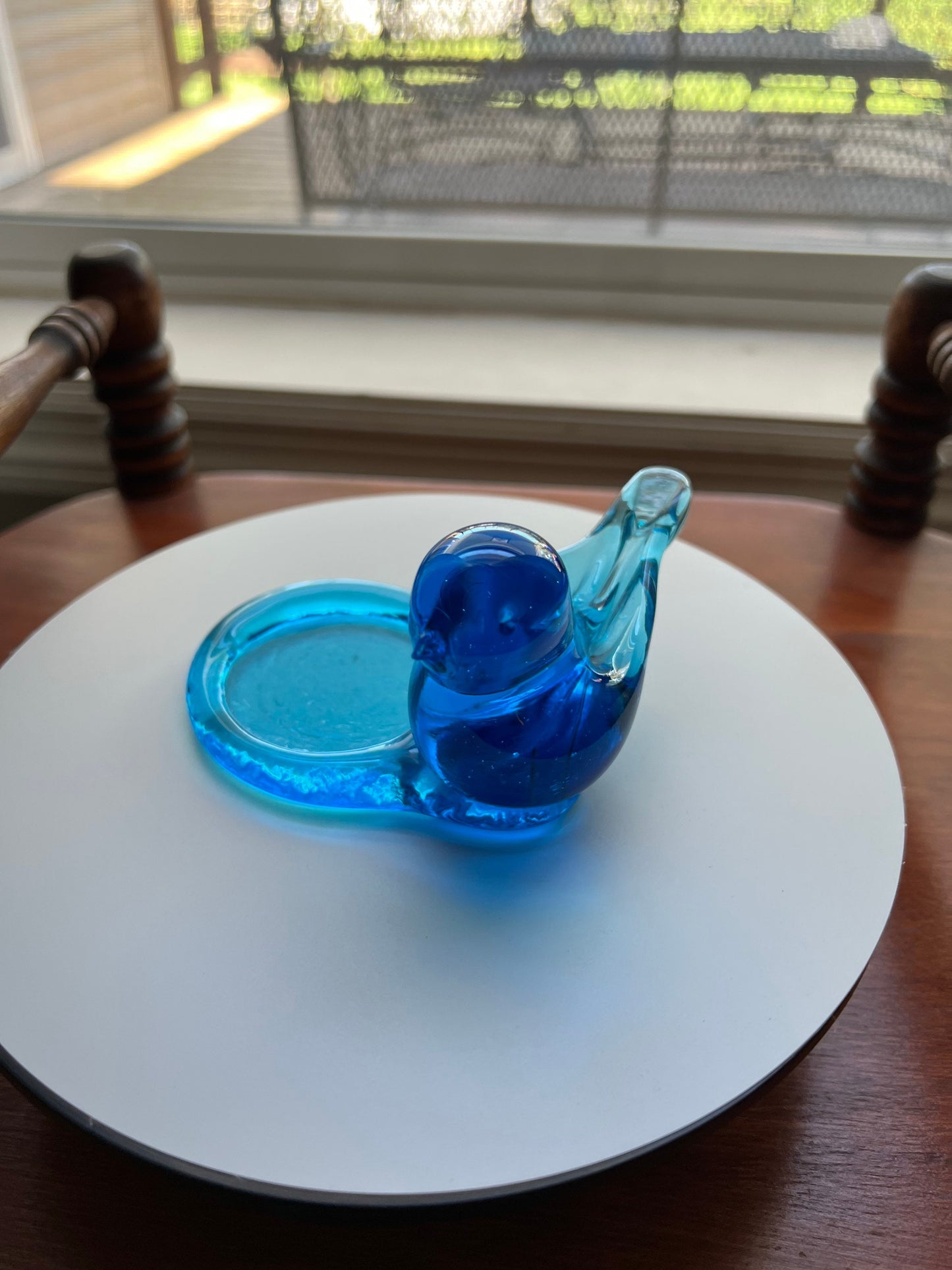 Vintage Bluebird of Happiness signed by W. Ward, dated 1993 Art Glass Artwork Bluebirds blue bird