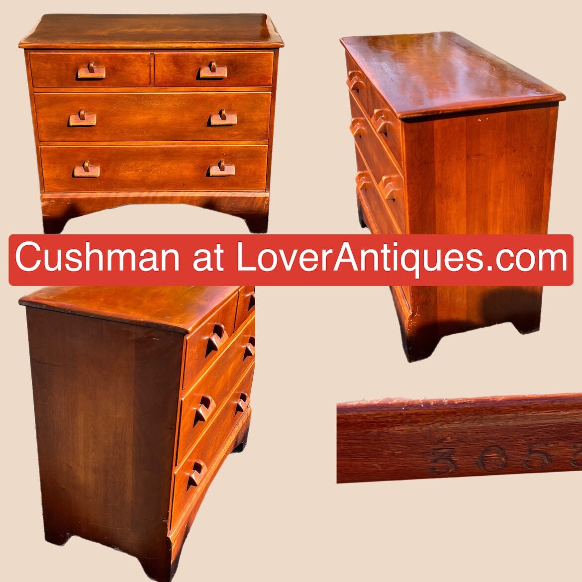 Cushman Colonial Creations Priscilla Alden Dresser No. 3053 Chest 3 drawers