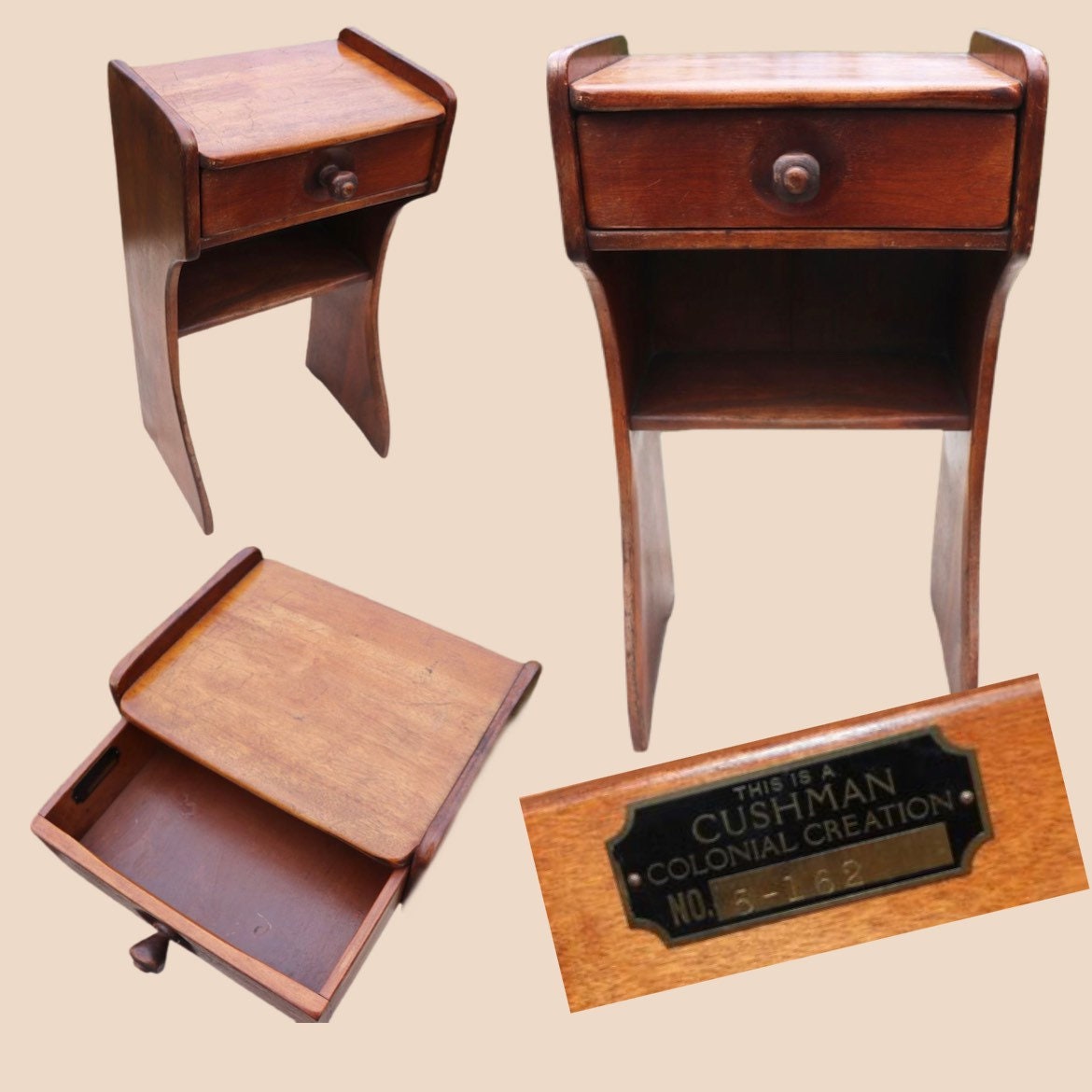 Cushman Colonial Creations Duxbury Night Table No. 5-162 only made 1935-36 night stand