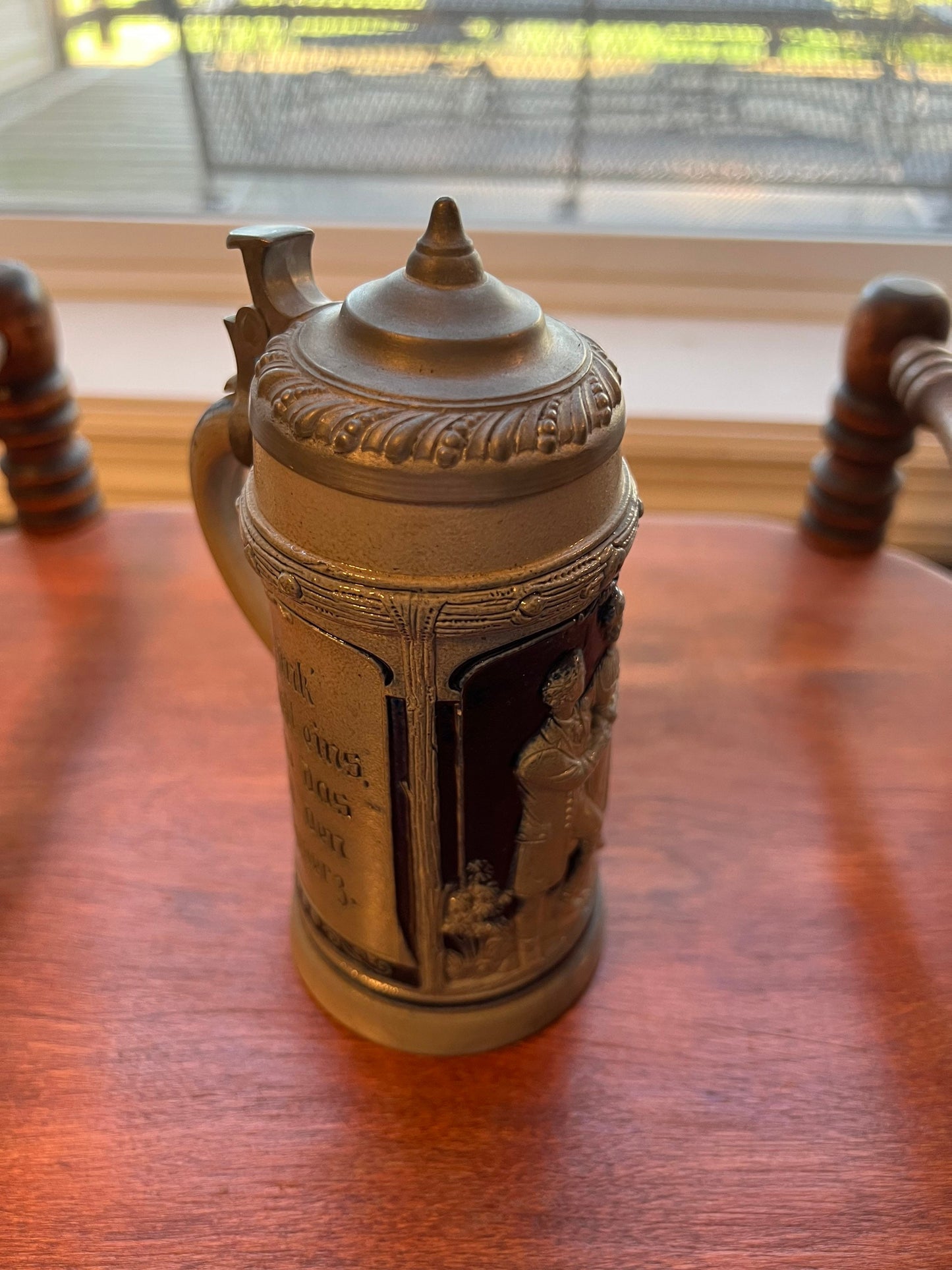 Antique Germany Stein with Cobalt Blue Marked German