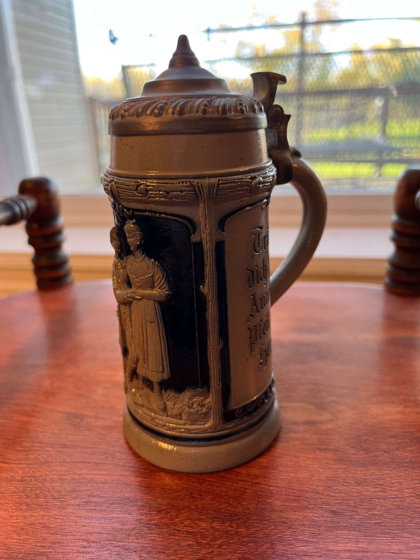 Antique Germany Stein with Cobalt Blue Marked German