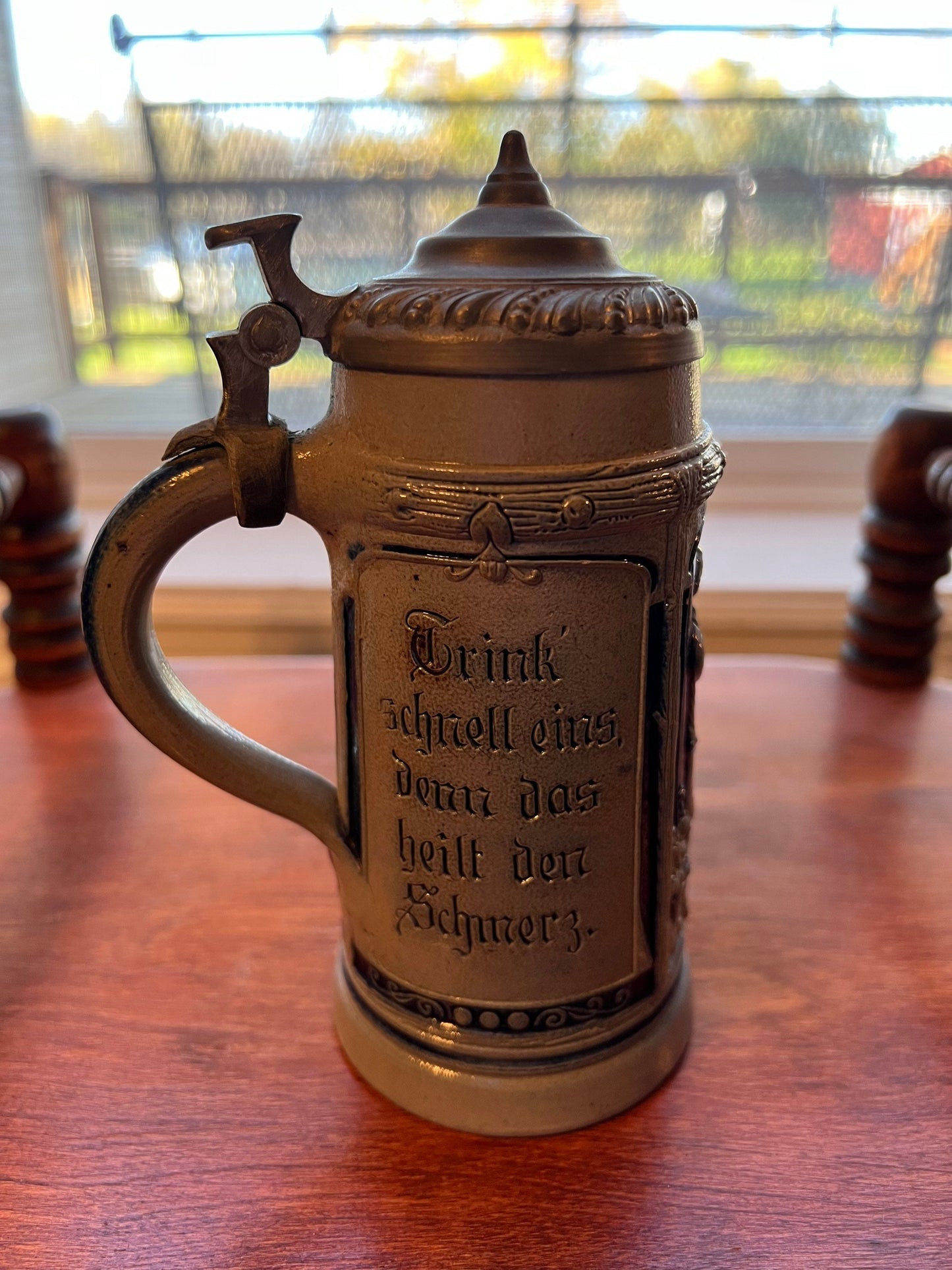 Antique Germany Stein with Cobalt Blue Marked German