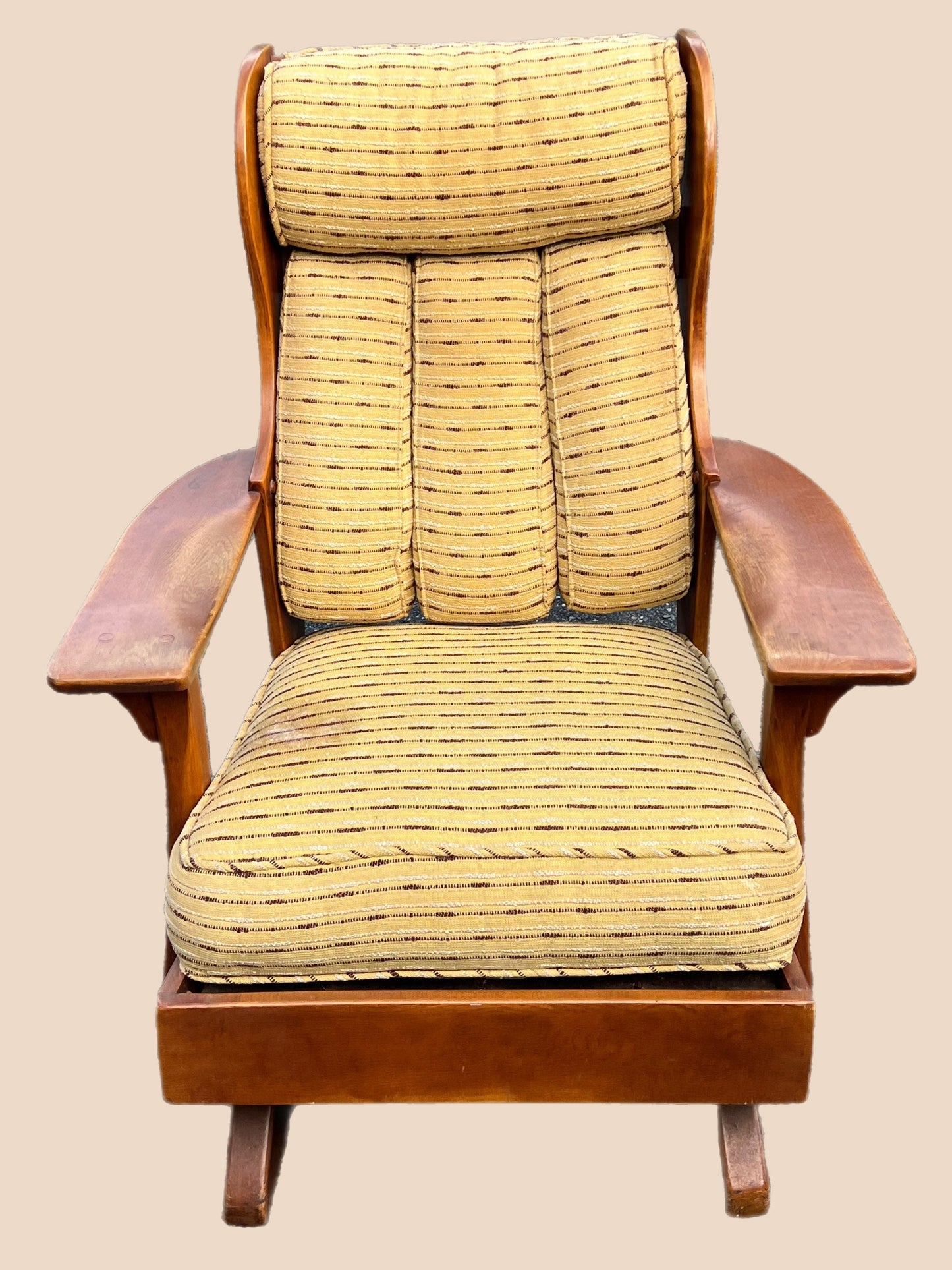 Cushman Colonial Creations Manchester High Back Wing Platform Rocker No. 9093 with the original snap on cushions