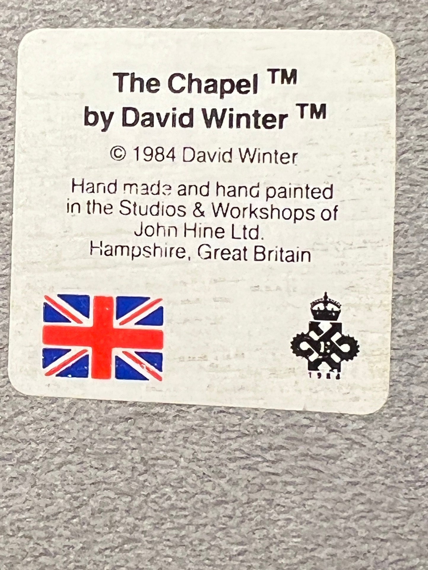 Vintage David Winter handmade hand painted by John Hine, LTD Great Britain set of 4 Shirehall Kent Cottage The Chapel Barley Malt Kiln