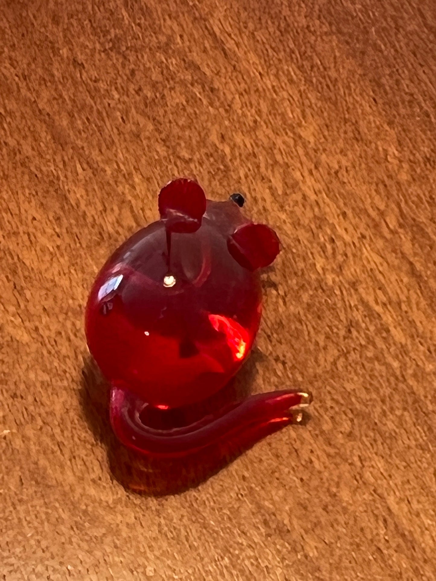 Vintage Fenton Ruby Red Glass Mouse 1” Collectible Art Glass Works LoverAntiques and Vintage