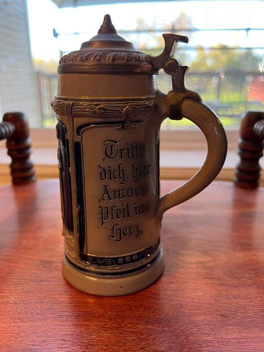 Antique Germany Stein with Cobalt Blue Marked German