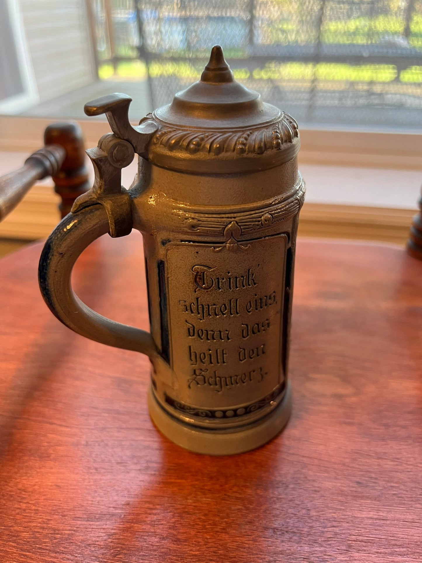 Antique Germany Stein with Cobalt Blue Marked German