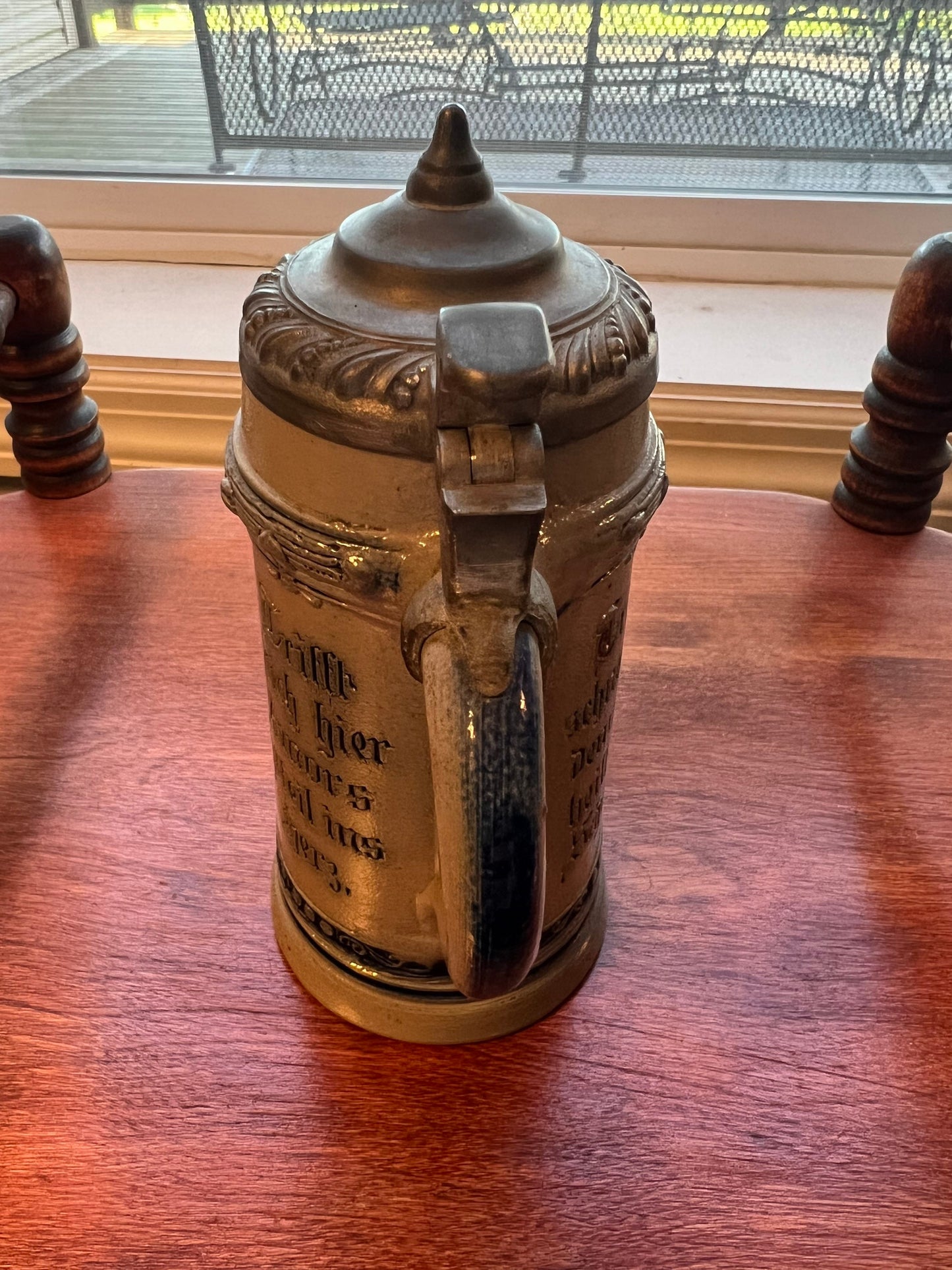 Antique Germany Stein with Cobalt Blue Marked German