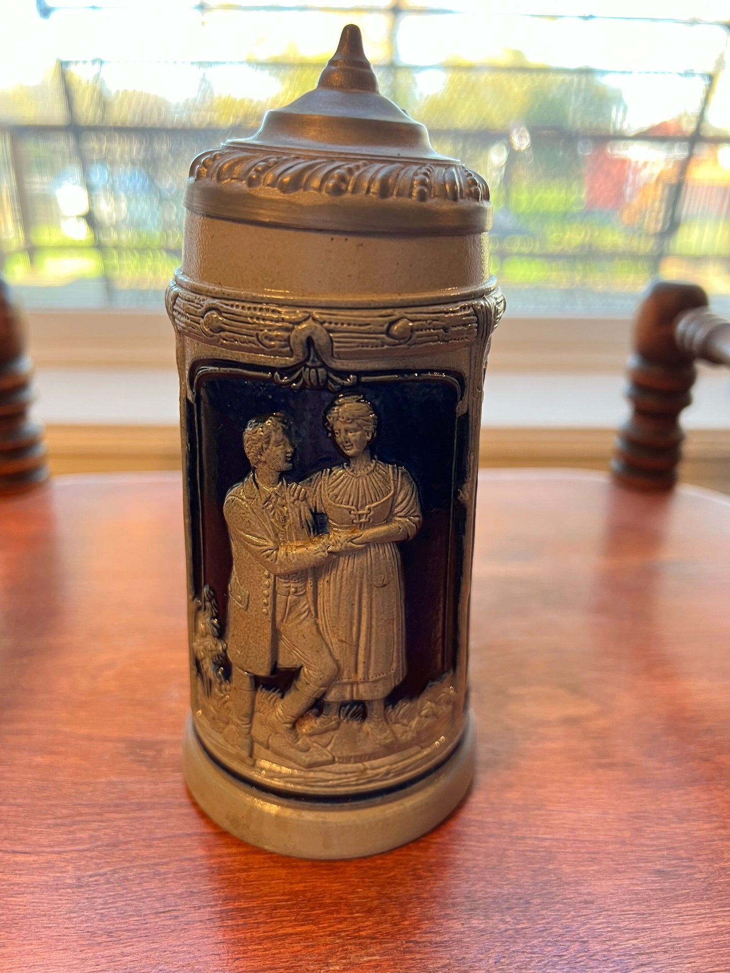 Antique Germany Stein with Cobalt Blue Marked German