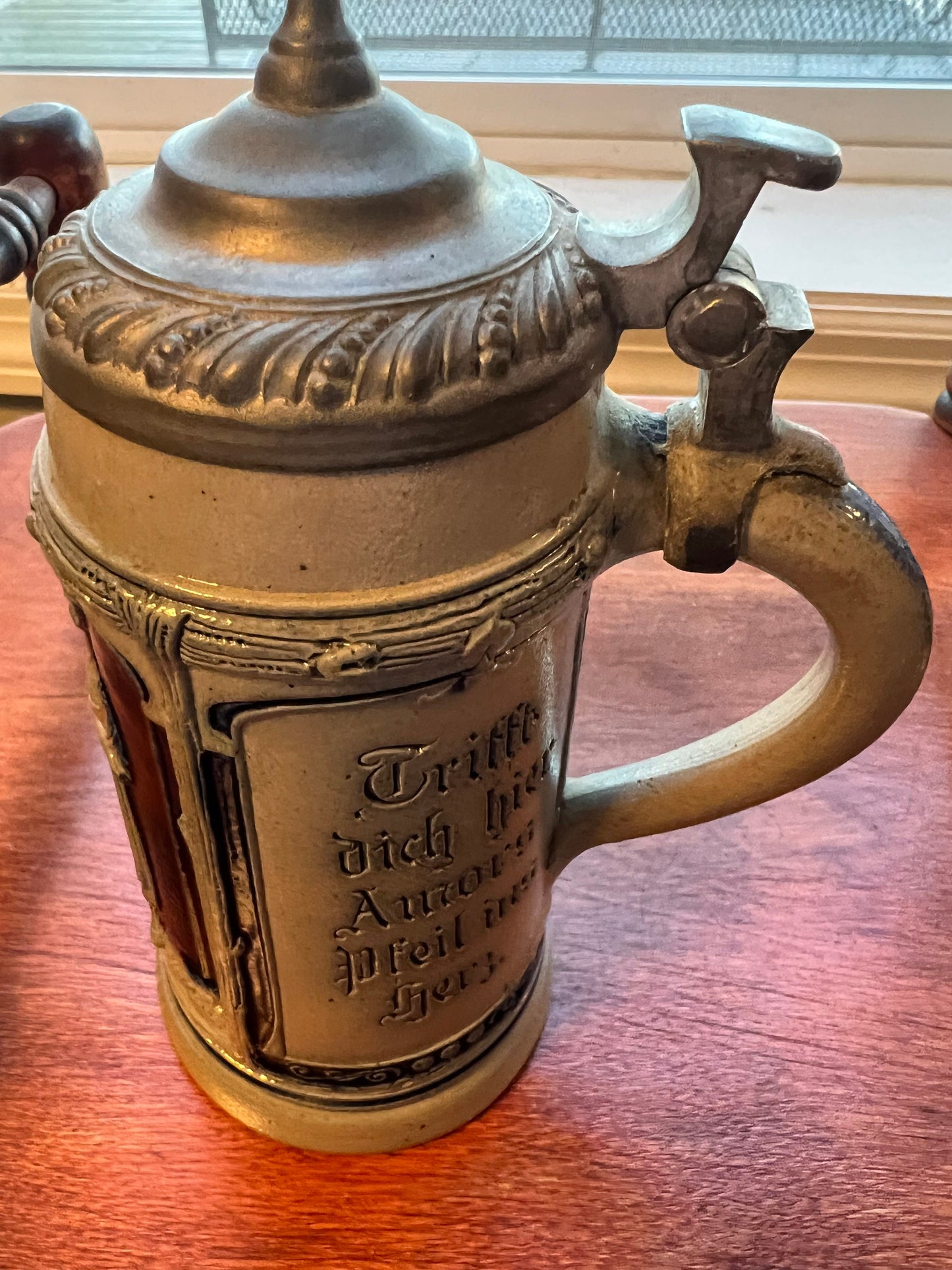 Antique Germany Stein with Cobalt Blue Marked German