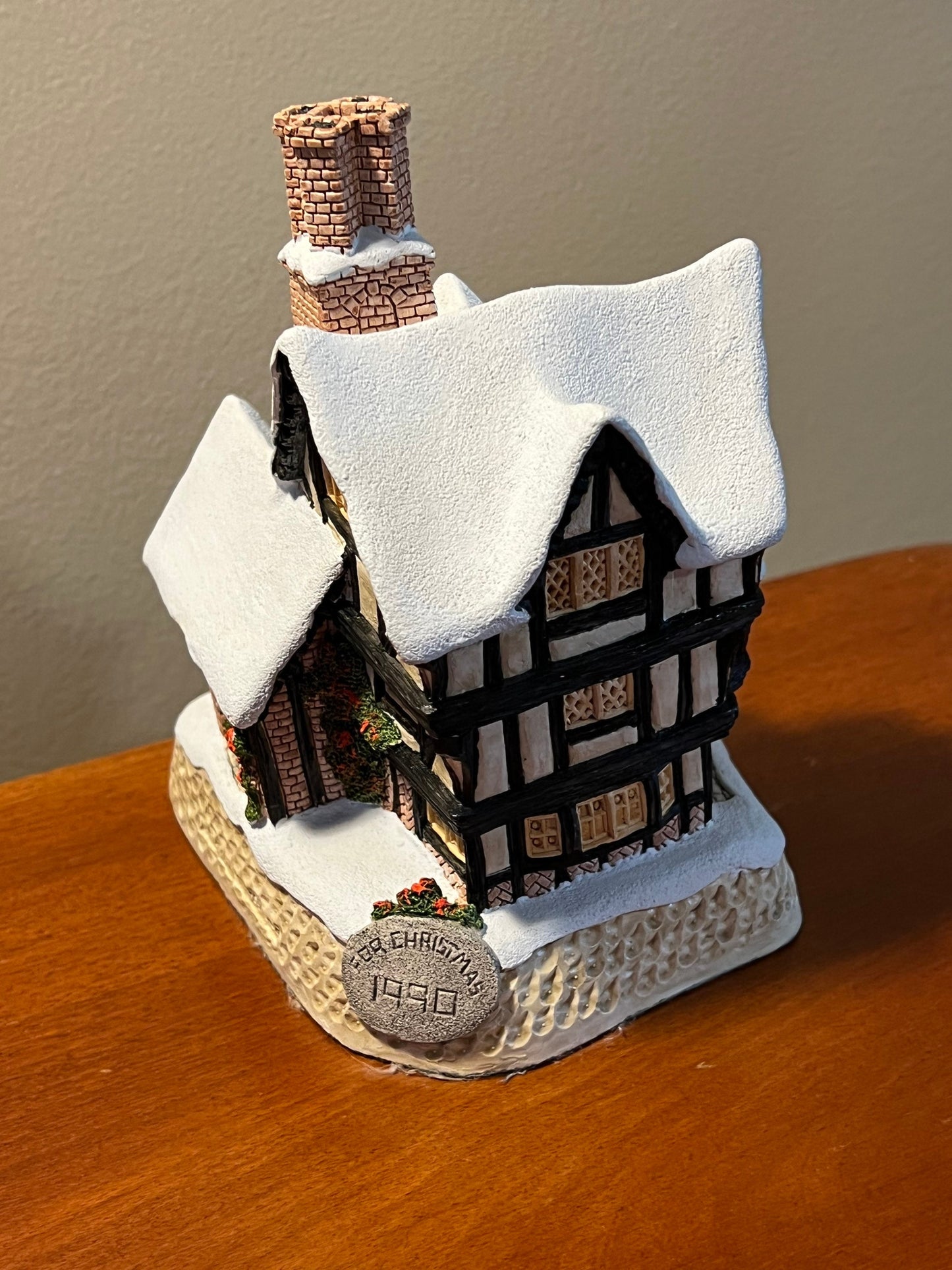 Vintage Mister Fezziwig’s Emporium by David Winter Special for Christmas Cottages handmade hand painted by John Hine, LTD Great Britain 1990