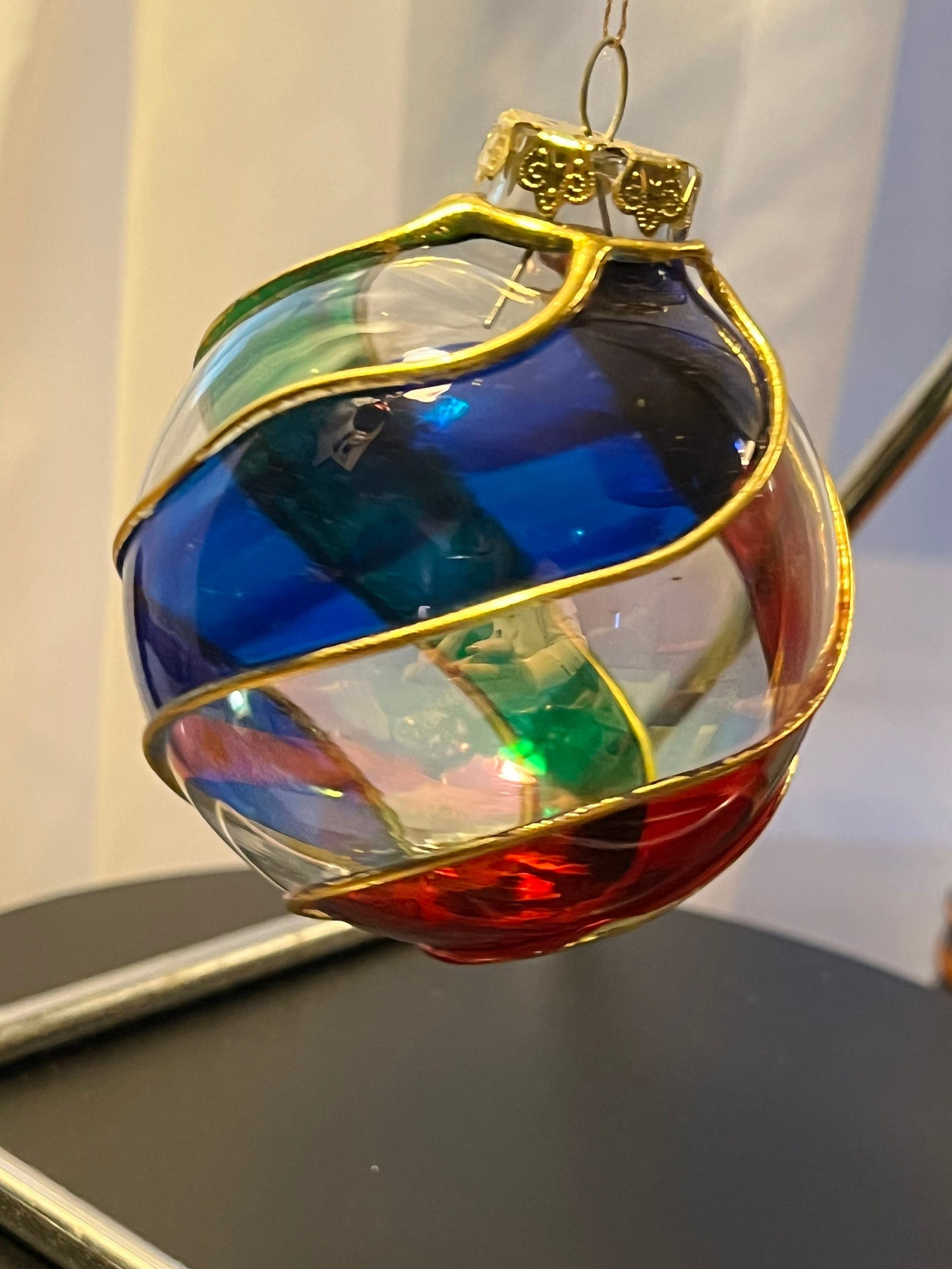 Vintage Large Swirl Glass Christmas Holiday Ornaments ornament art