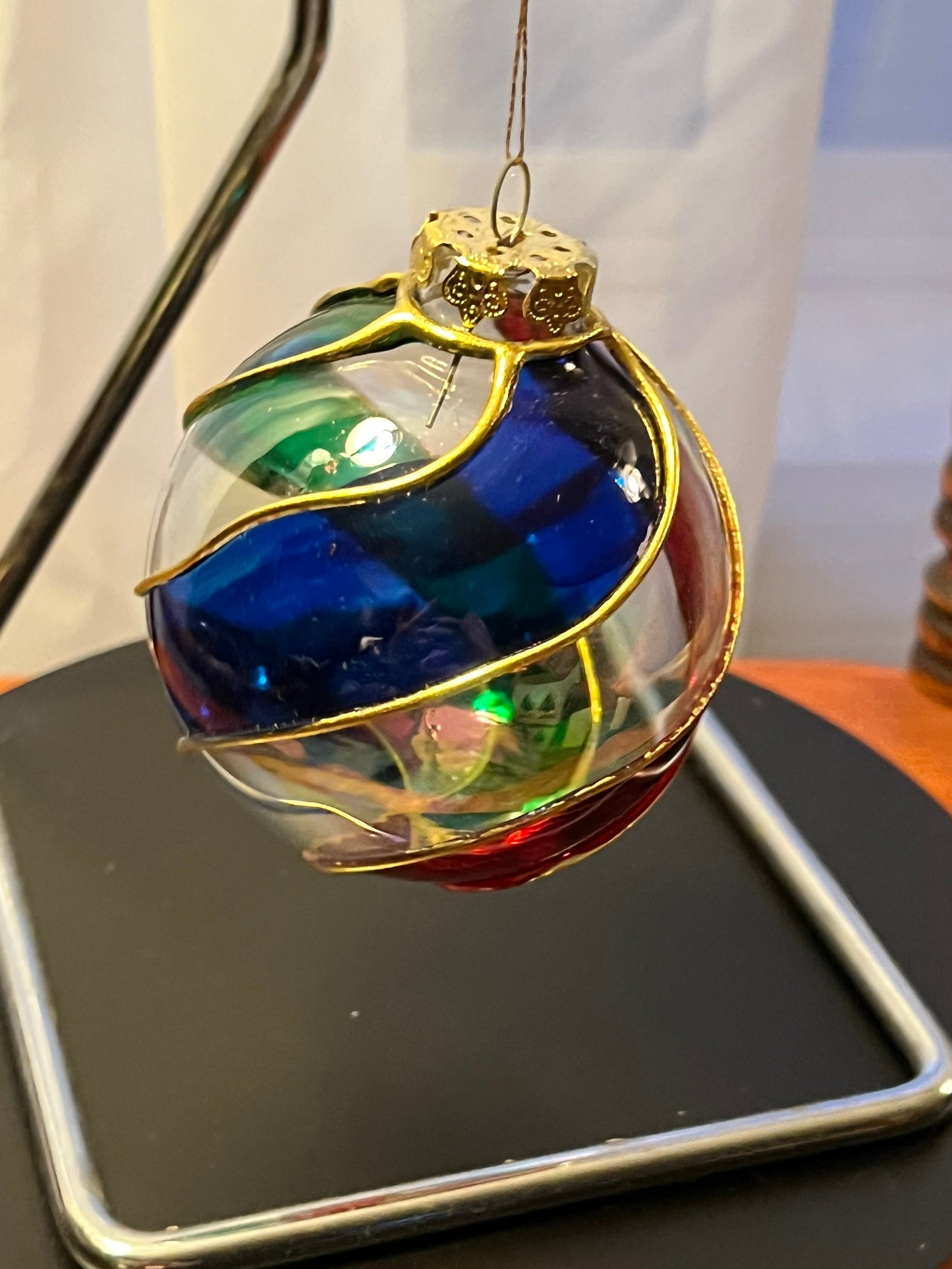 Vintage Large Swirl Glass Christmas Holiday Ornaments ornament art