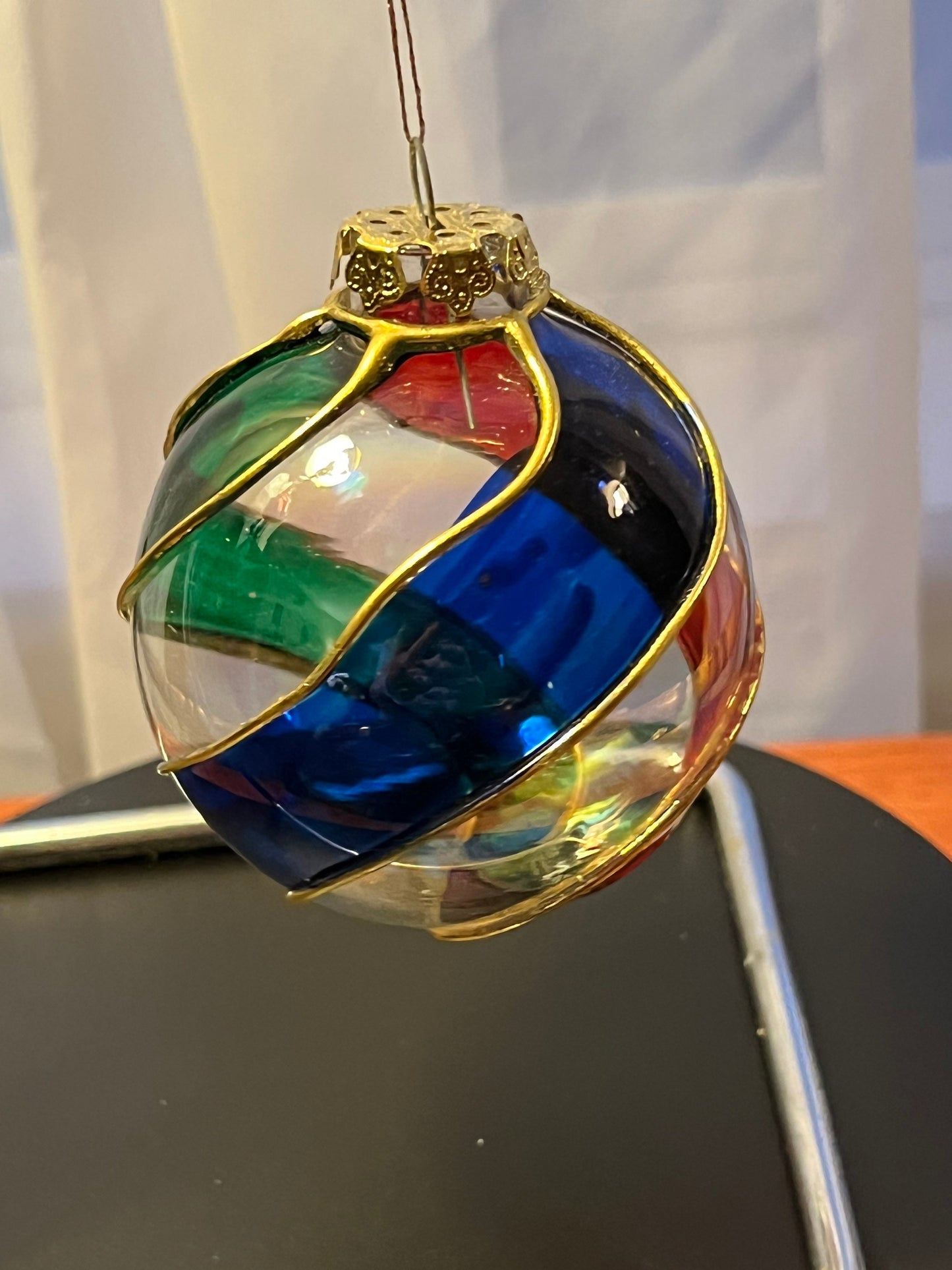 Vintage Large Swirl Glass Christmas Holiday Ornaments ornament art