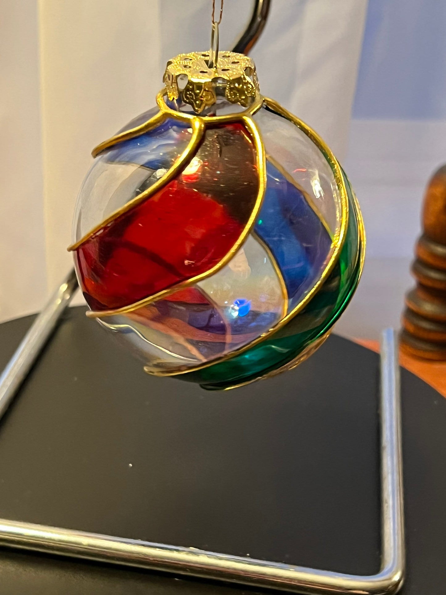 Vintage Large Swirl Glass Christmas Holiday Ornaments ornament art