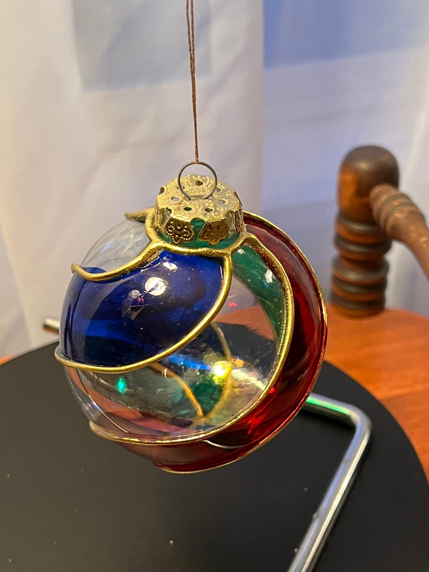 Vintage Large Swirl Glass Christmas Holiday Ornaments ornament art