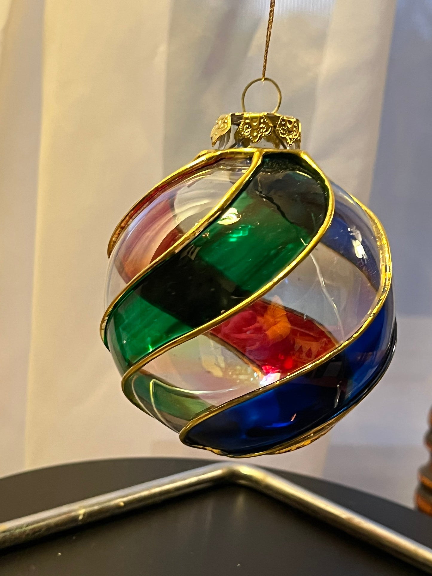 Vintage Large Swirl Glass Christmas Holiday Ornaments ornament art