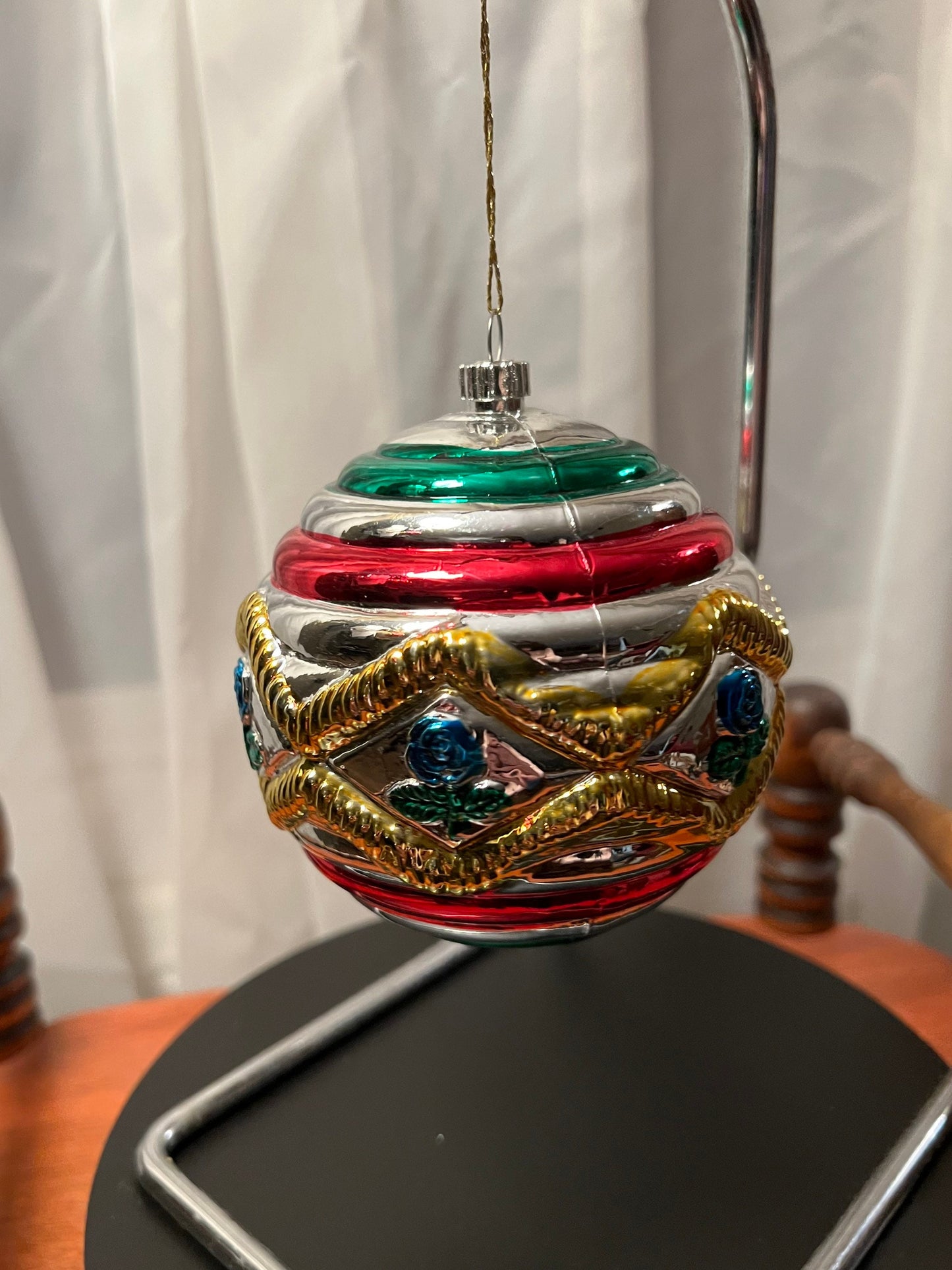 Vintage Large Glass Christmas Holiday Ornaments ornament red glass art round Lover Antiques and Vint