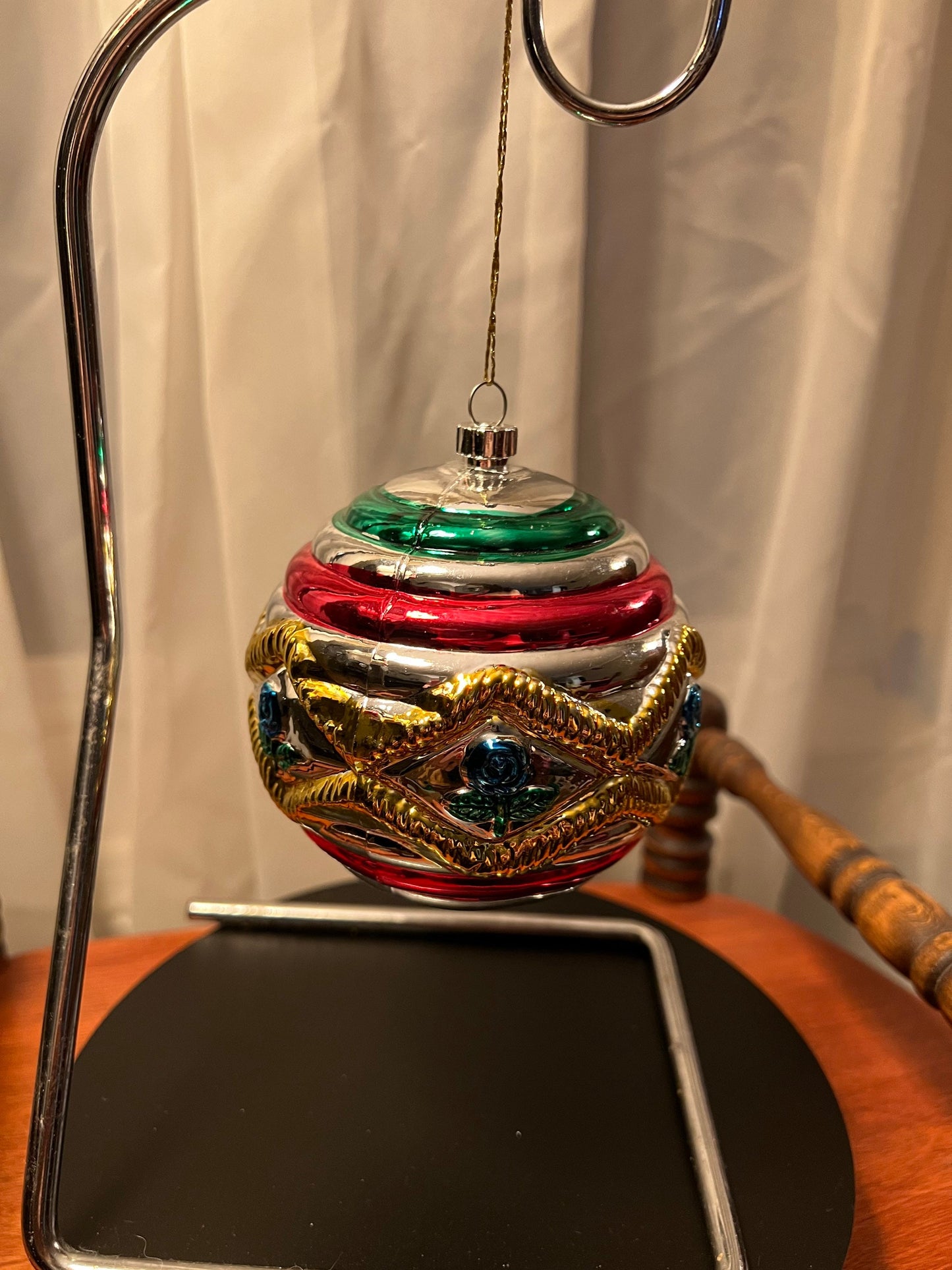 Vintage Large Glass Christmas Holiday Ornaments ornament red glass art round Lover Antiques and Vint