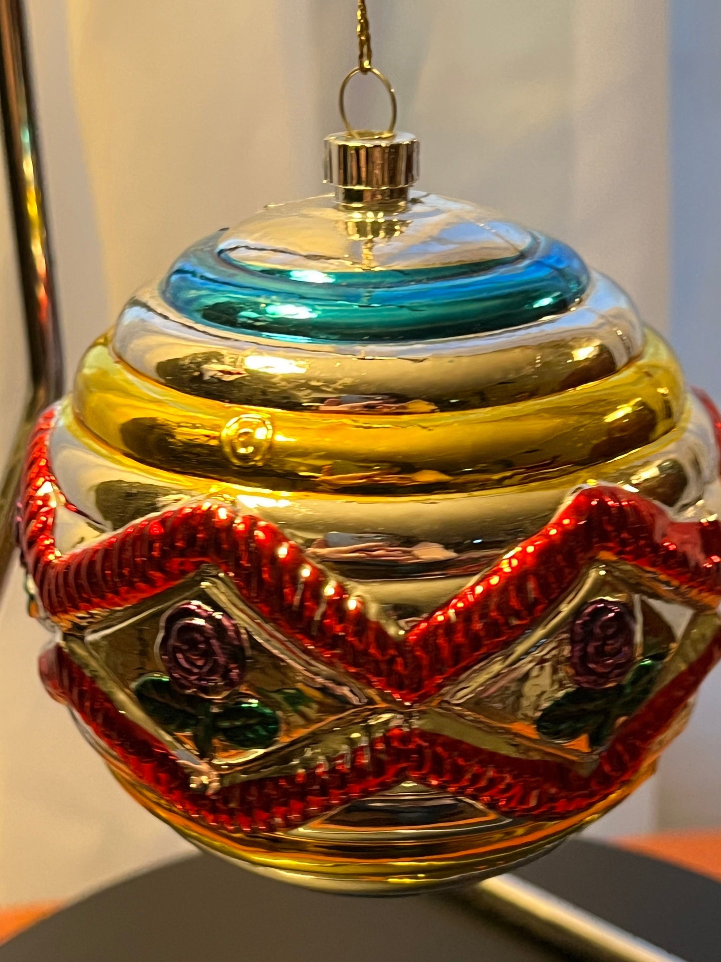 Vintage Large Glass Christmas Holiday Ornaments ornament glass art round