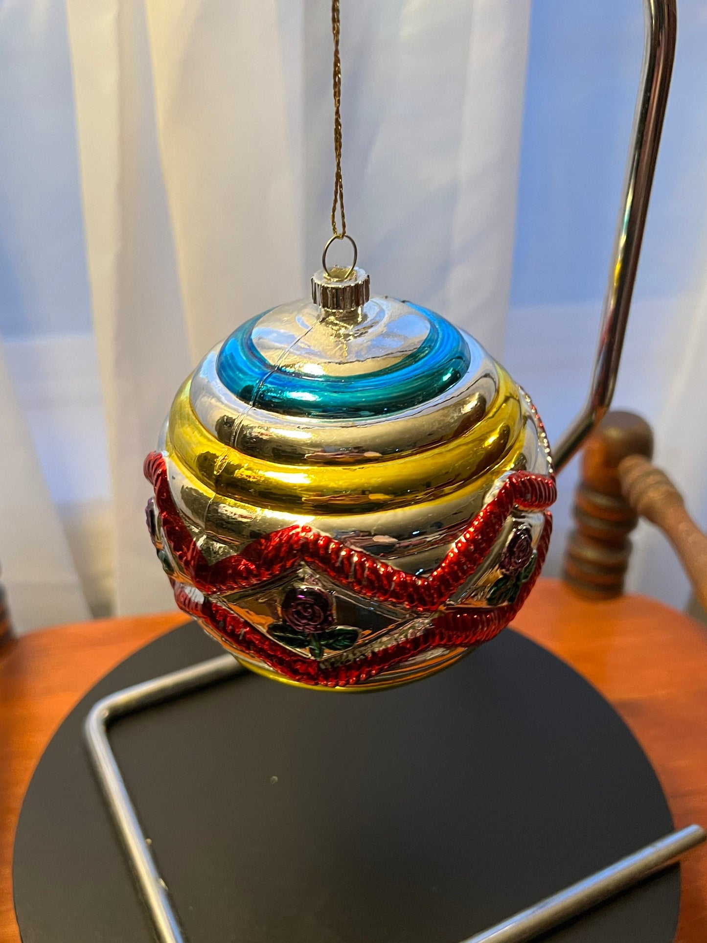 Vintage Large Glass Christmas Holiday Ornaments ornament glass art round