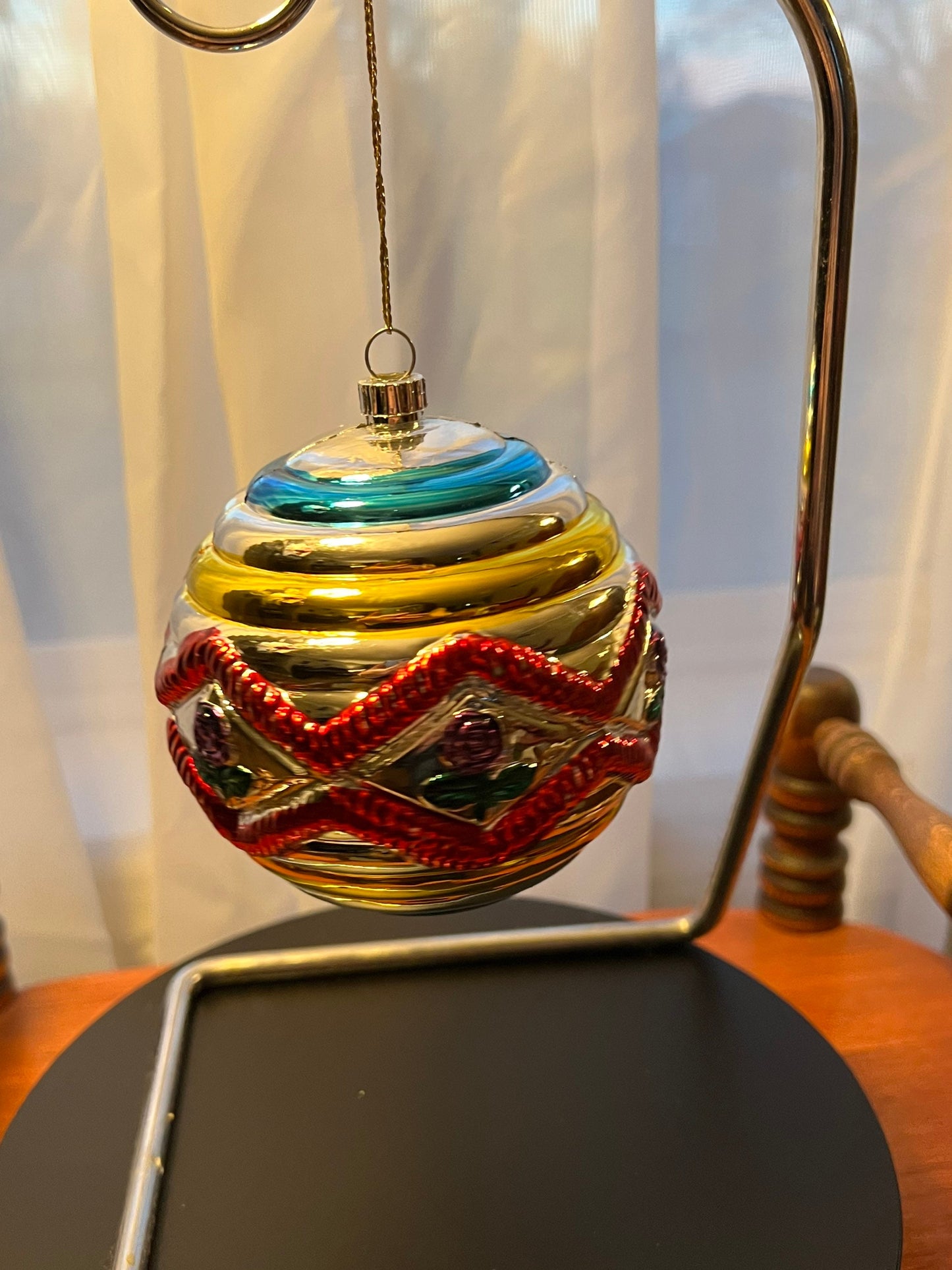 Vintage Large Glass Christmas Holiday Ornaments ornament glass art round