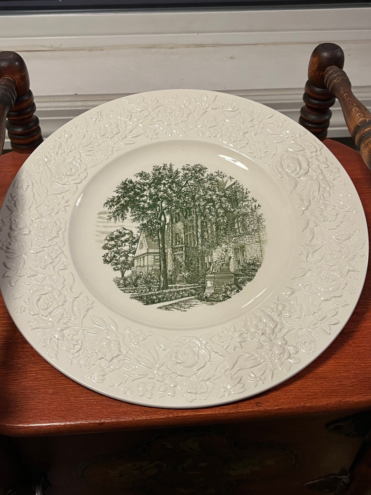 Wedgwood Etruria England Gurley Hall Russell Sage College Plate Wall Hanging Plates Lover Antiques and Vintage