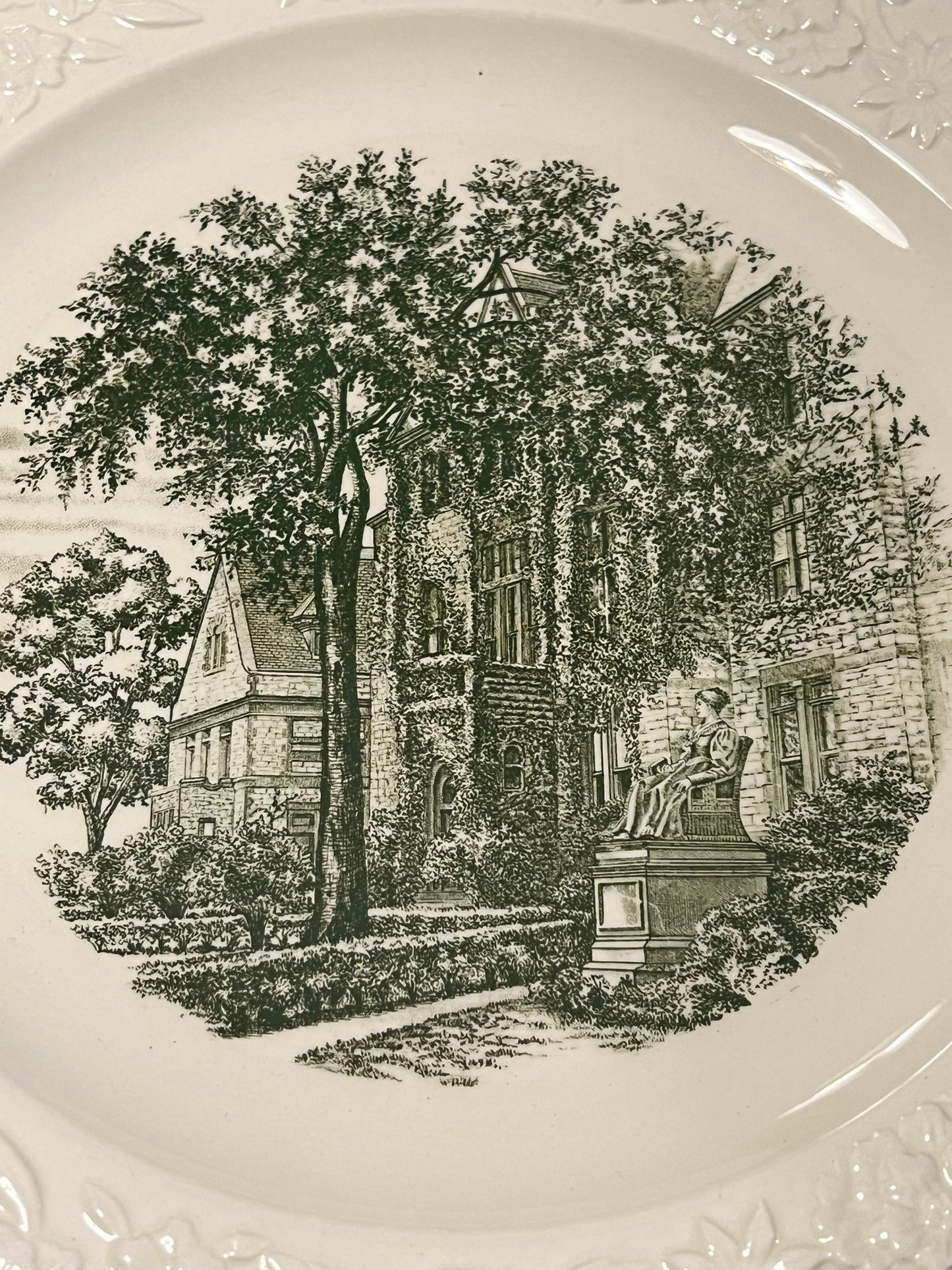 Wedgwood Etruria England Gurley Hall Russell Sage College Plate Wall Hanging Plates Lover Antiques and Vintage