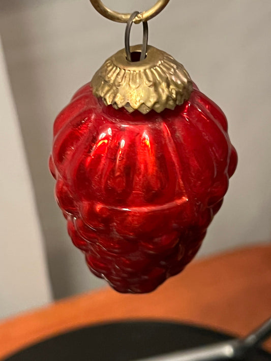 Vintage Red Grapes Christmas Holiday Ornaments ornament glass art artwork Mercury Glass