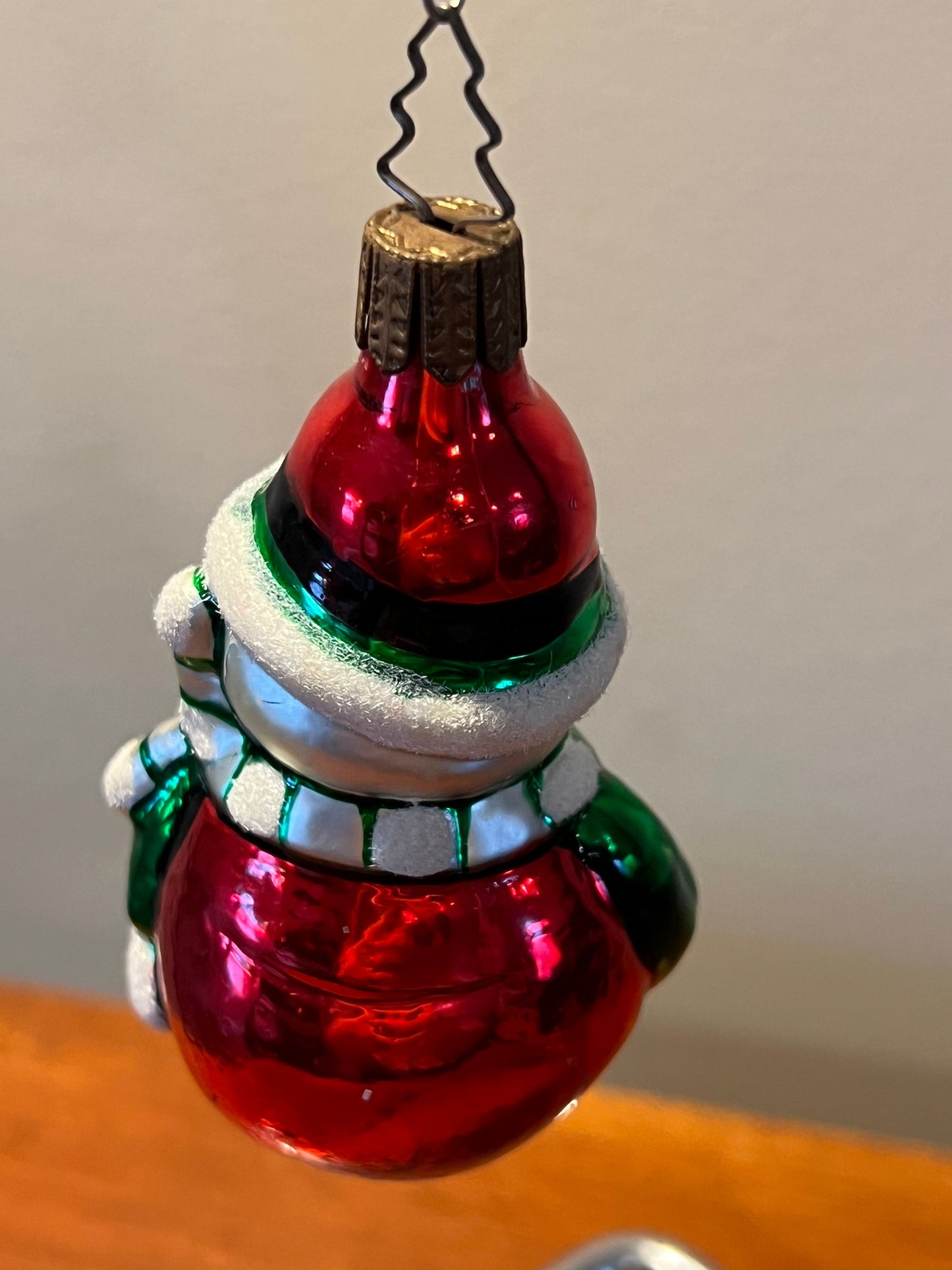 Vintage Snowman Hand Blown Inge Glas Germany Glass Ornament glass art Mid Century Modern ornaments Christmas Holiday