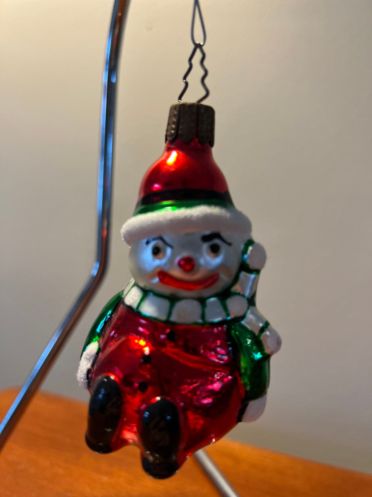 Vintage Snowman Hand Blown Inge Glas Germany Glass Ornament glass art Mid Century Modern ornaments Christmas Holiday