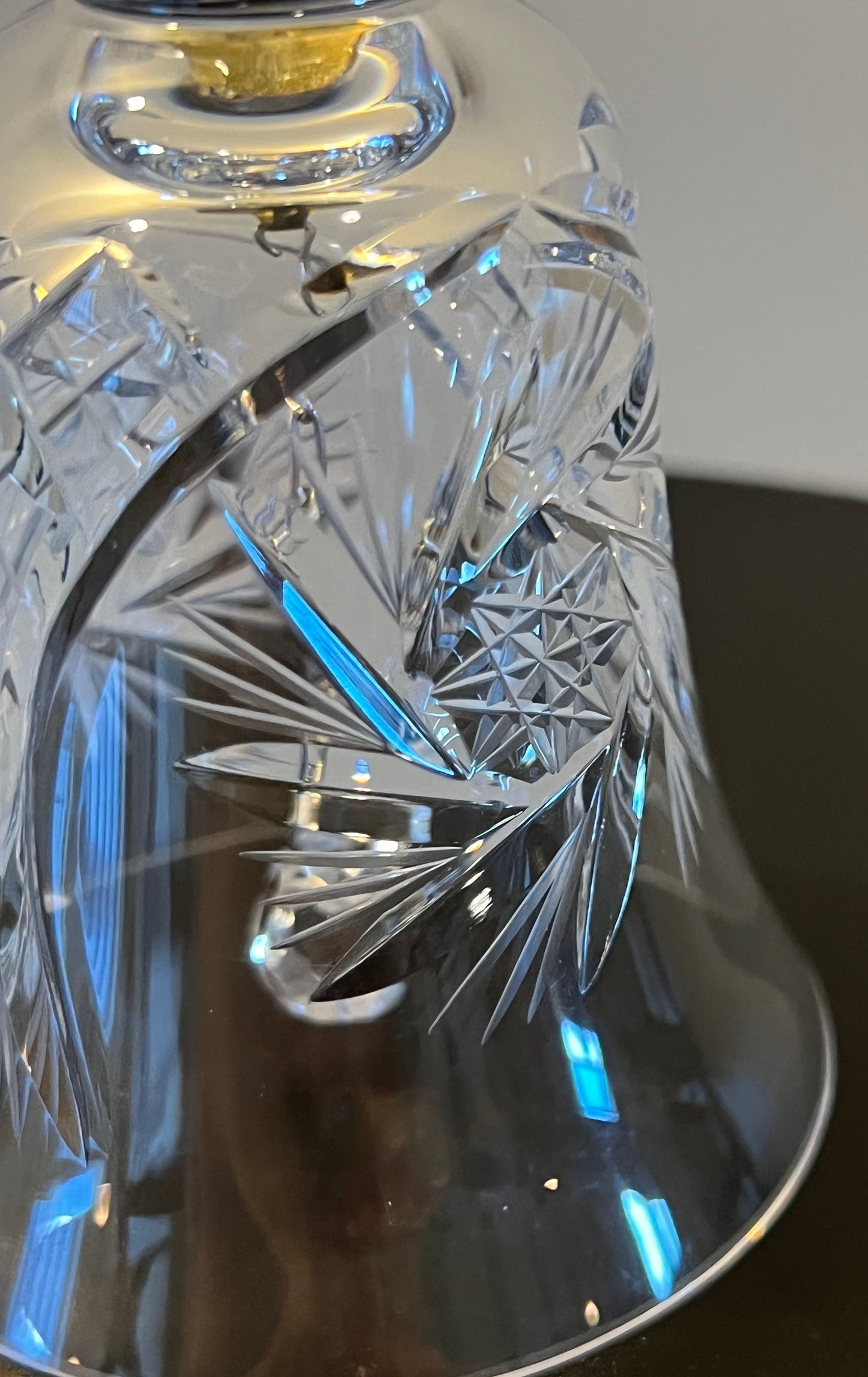 Vintage Crystal Cut Glass Bell Star of David Heavy Glass Bells Lover Antiques and Vintage