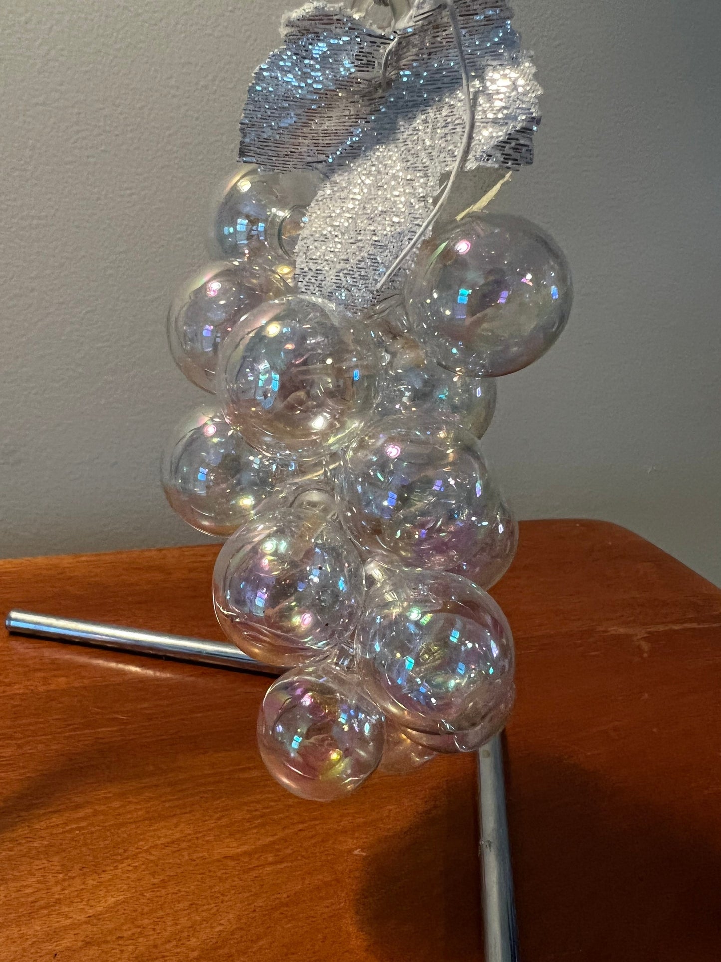 Vintage Grapes On Vine Christmas Ornament Iridescent glass grapes glass art ornaments Christmas Holiday gifts Lover Antiques and Vintage
