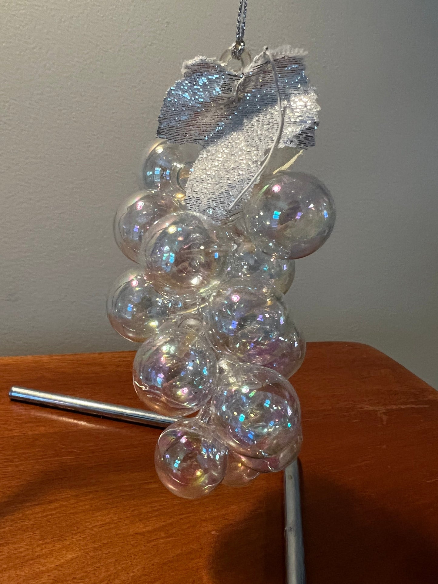 Vintage Grapes On Vine Christmas Ornament Iridescent glass grapes glass art ornaments Christmas Holiday gifts Lover Antiques and Vintage
