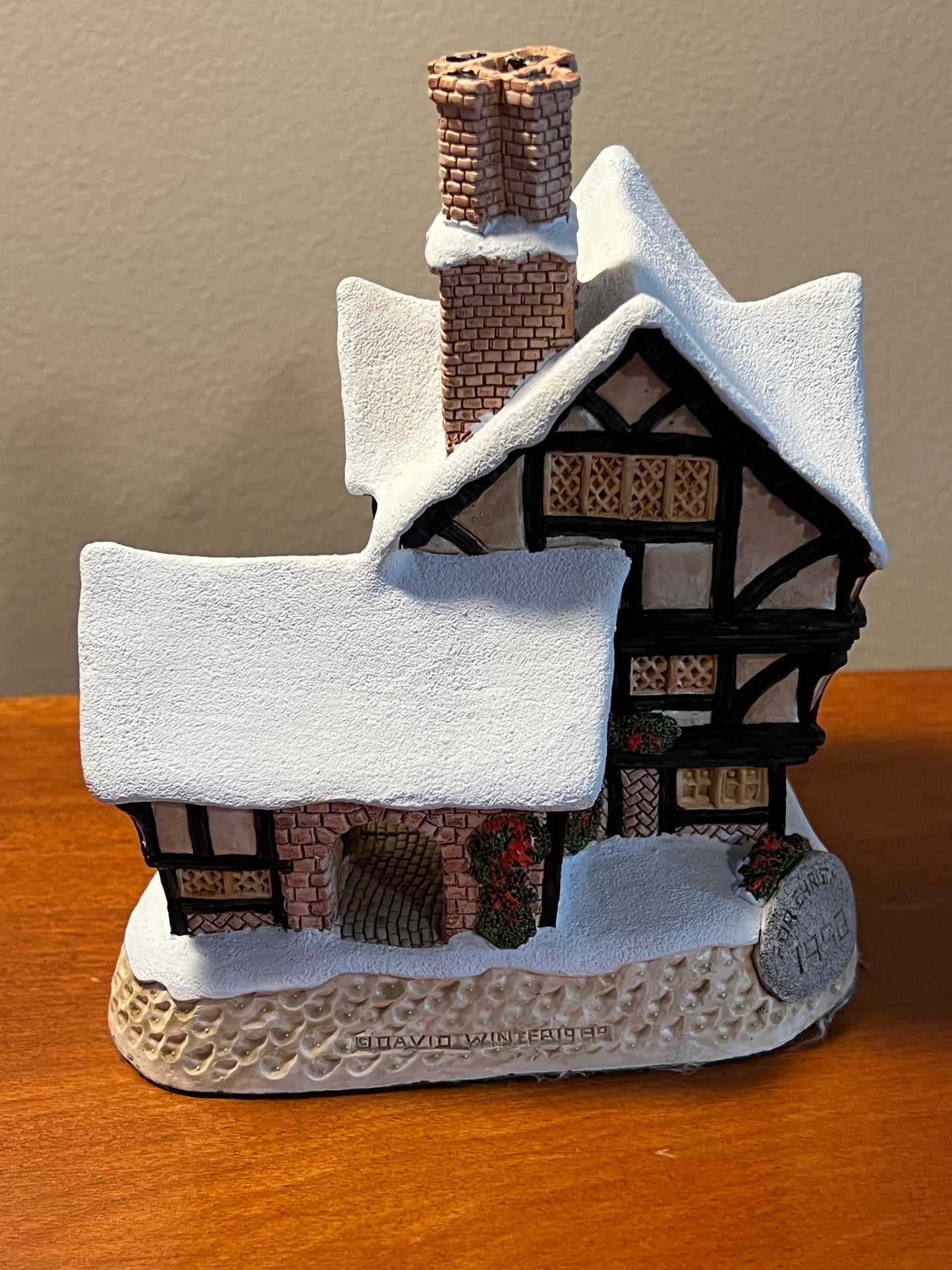 Vintage Mister Fezziwig’s Emporium by David Winter Special for Christmas Cottages handmade hand painted by John Hine, LTD Great Britain 1990