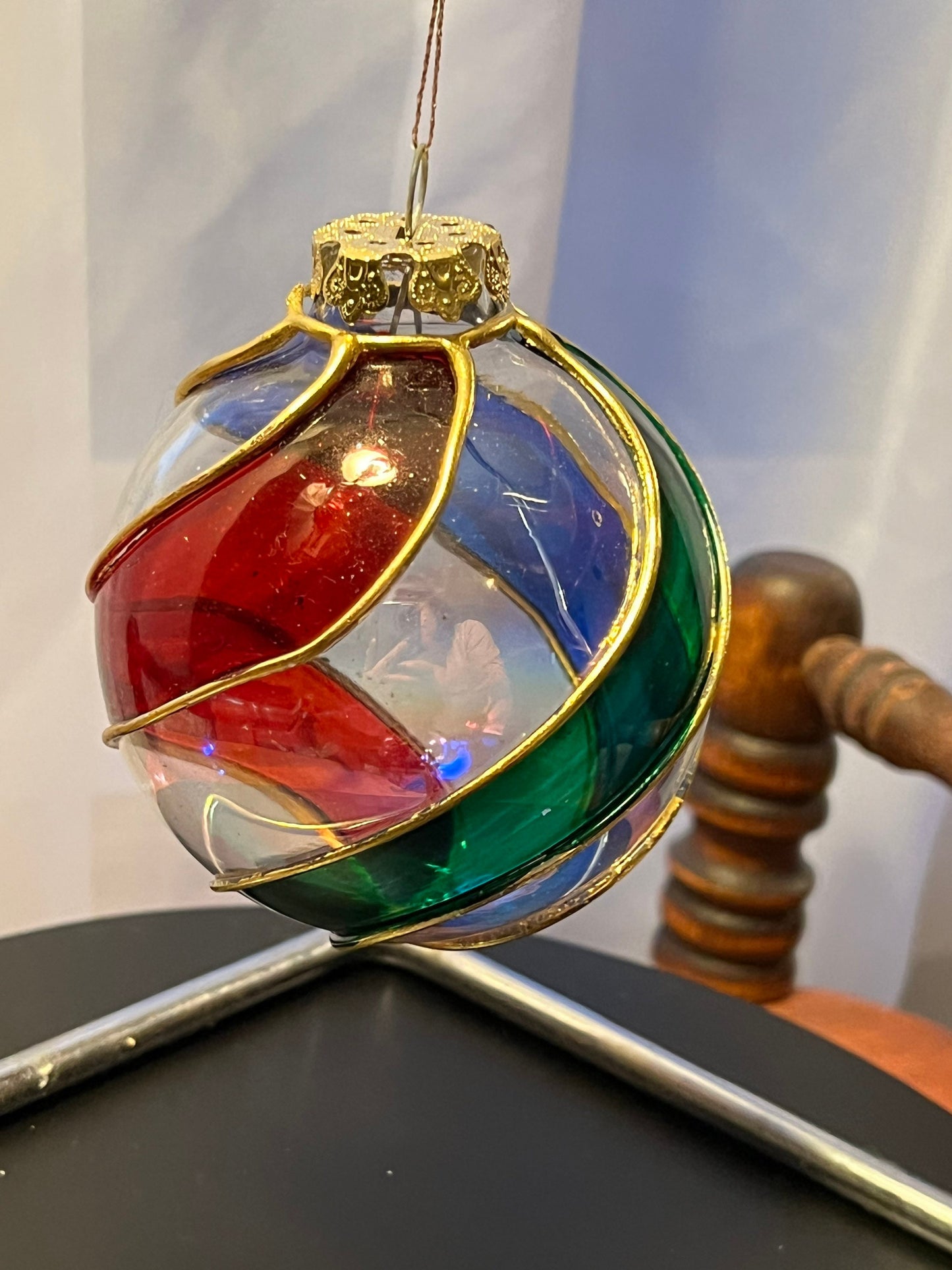 Vintage Large Swirl Glass Christmas Holiday Ornaments ornament art