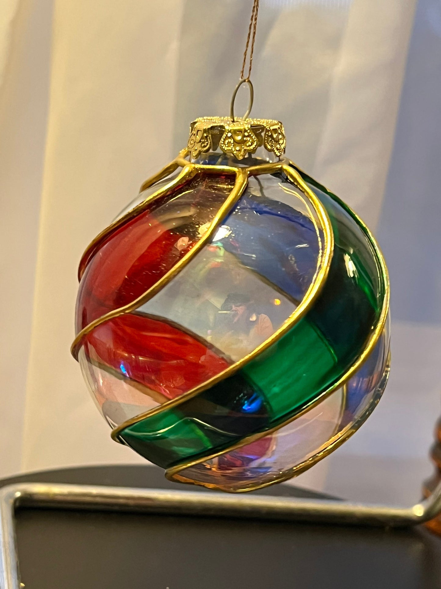 Vintage Large Swirl Glass Christmas Holiday Ornaments ornament art
