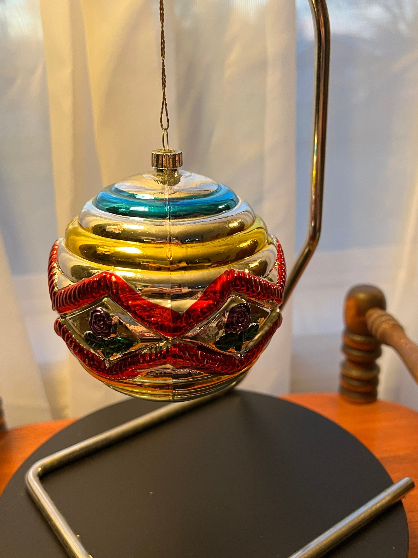 Vintage Large Glass Christmas Holiday Ornaments ornament glass art round