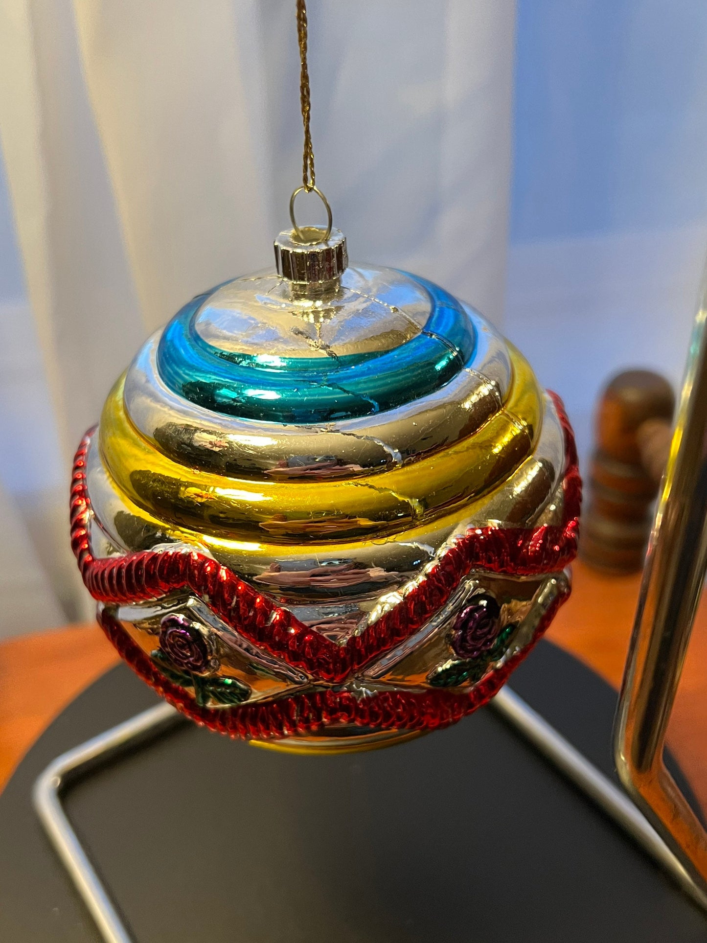 Vintage Large Glass Christmas Holiday Ornaments ornament glass art round