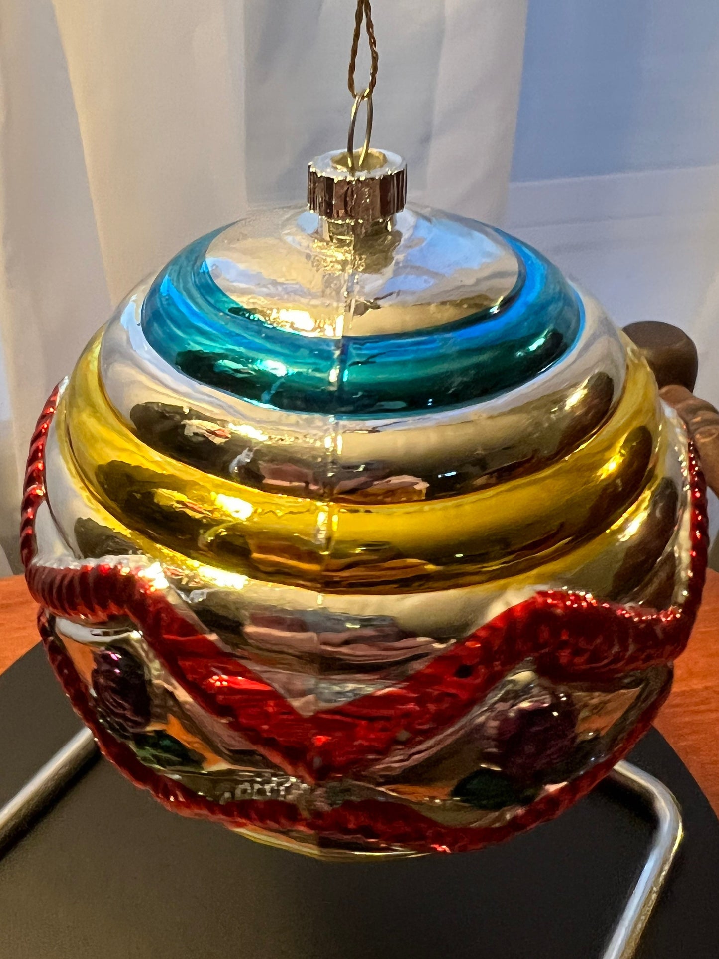 Vintage Large Glass Christmas Holiday Ornaments ornament glass art round