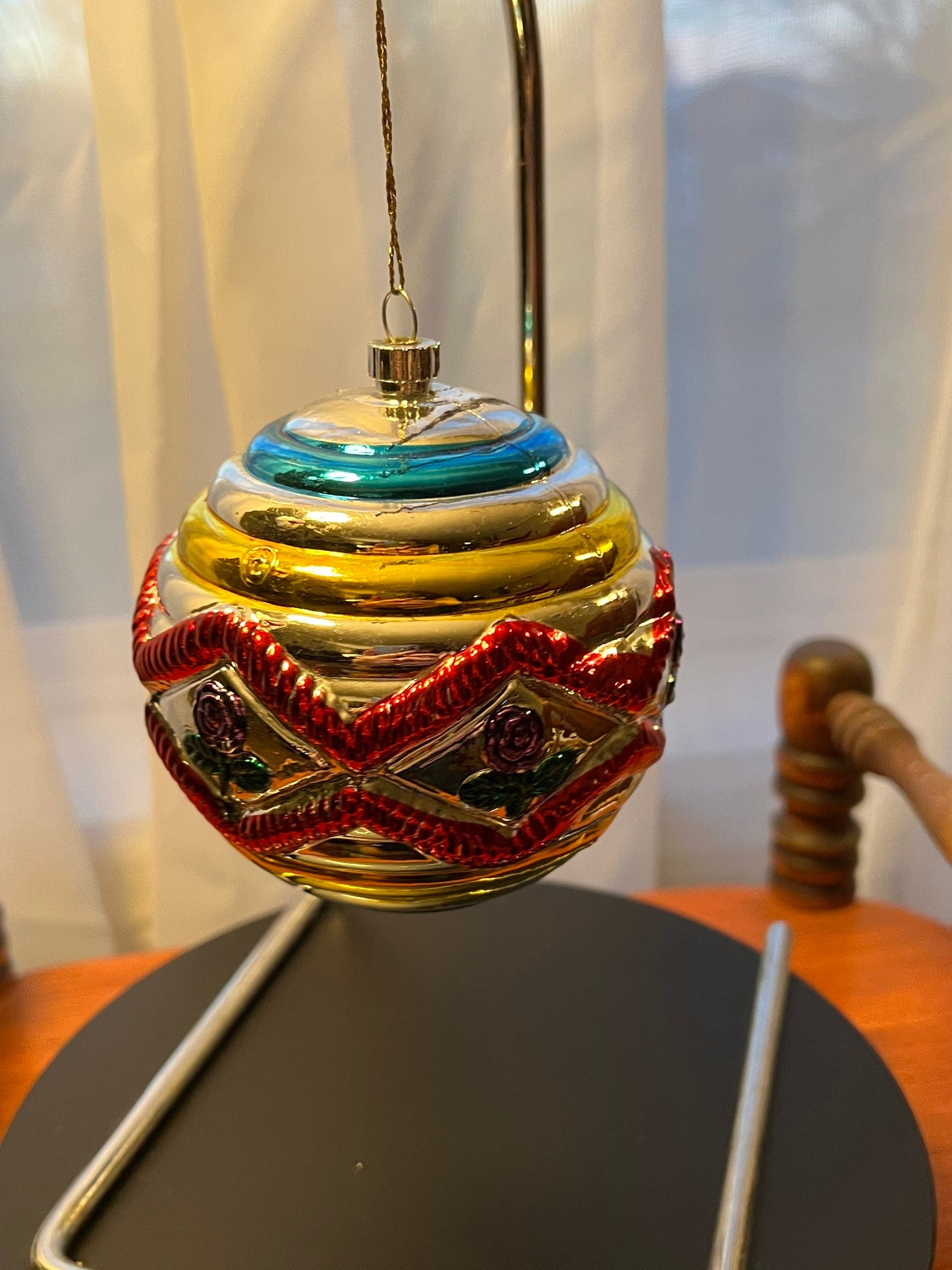 Vintage Large Glass Christmas Holiday Ornaments ornament glass art round
