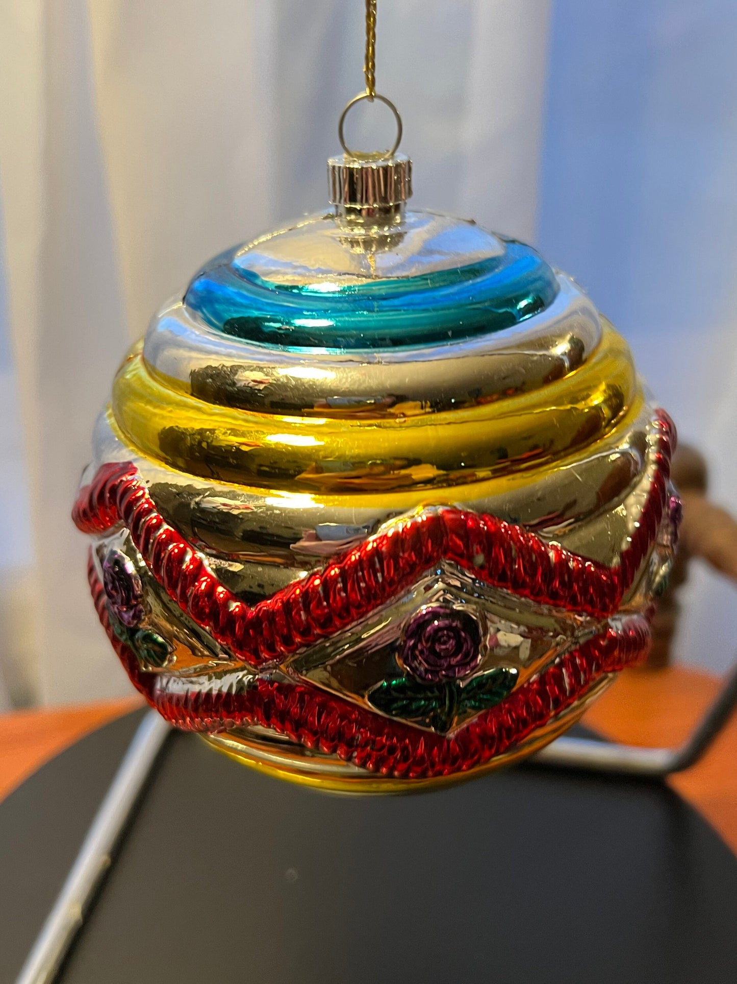 Vintage Large Glass Christmas Holiday Ornaments ornament glass art round
