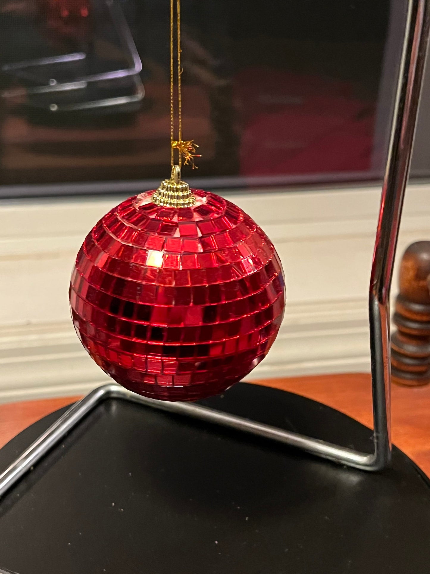 Vintage Red Disco Ball Ornament glass art Mid Century Modern ornaments Christmas Holiday Lover Antiques and Vintage