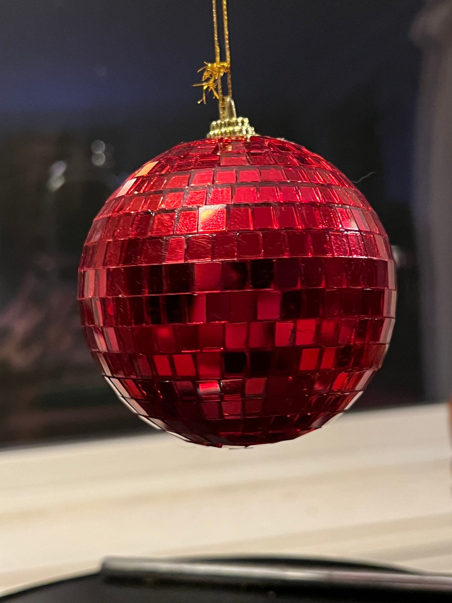 Vintage Red Disco Ball Ornament glass art Mid Century Modern ornaments Christmas Holiday Lover Antiques and Vintage