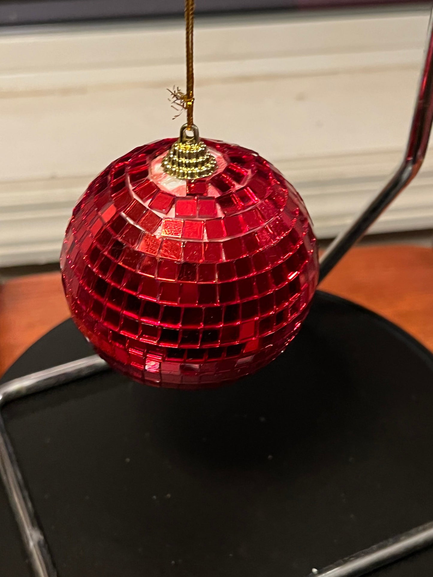 Vintage Red Disco Ball Ornament glass art Mid Century Modern ornaments Christmas Holiday Lover Antiques and Vintage