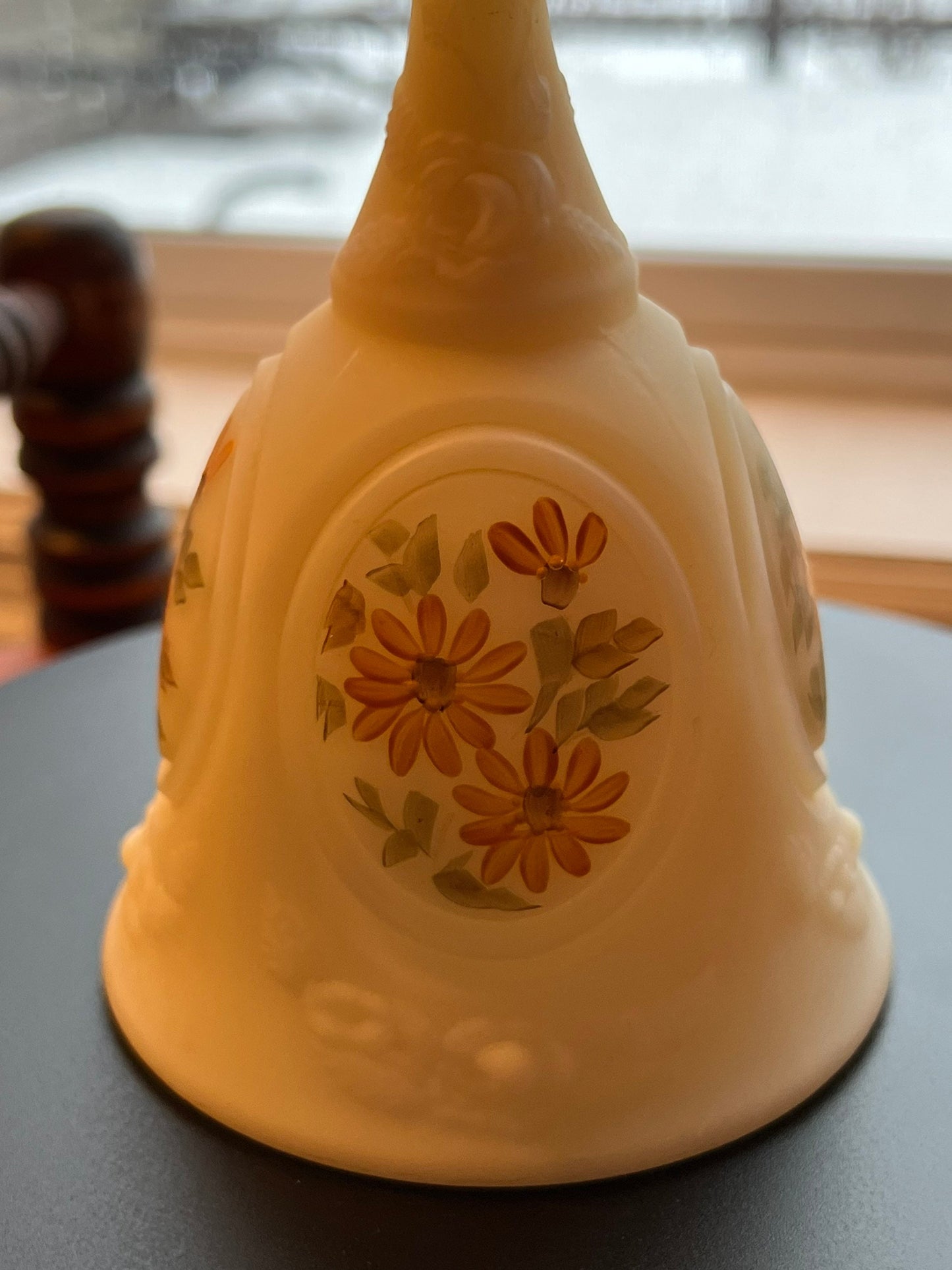 Vintage Fenton Satin Glass Bell Hand-Painted Signed Art Glass Limited Edition Lover Antiques Gifts