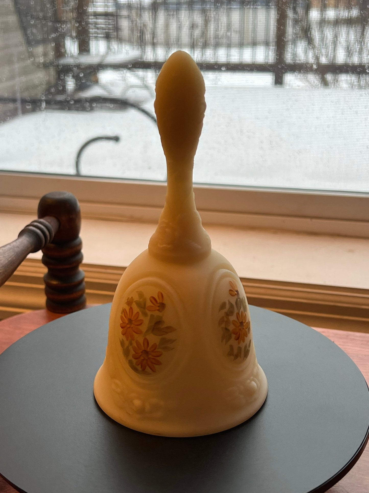 Vintage Fenton Satin Glass Bell Hand-Painted Signed Art Glass Limited Edition Lover Antiques Gifts