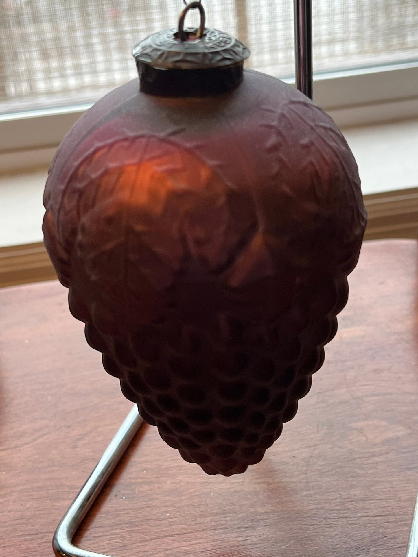 Vintage Midwest Kugel Christmas Germany German Mercury Glass Ornament Purple Grape Cluster 6.5” tall ornament holidays Lover Antiques